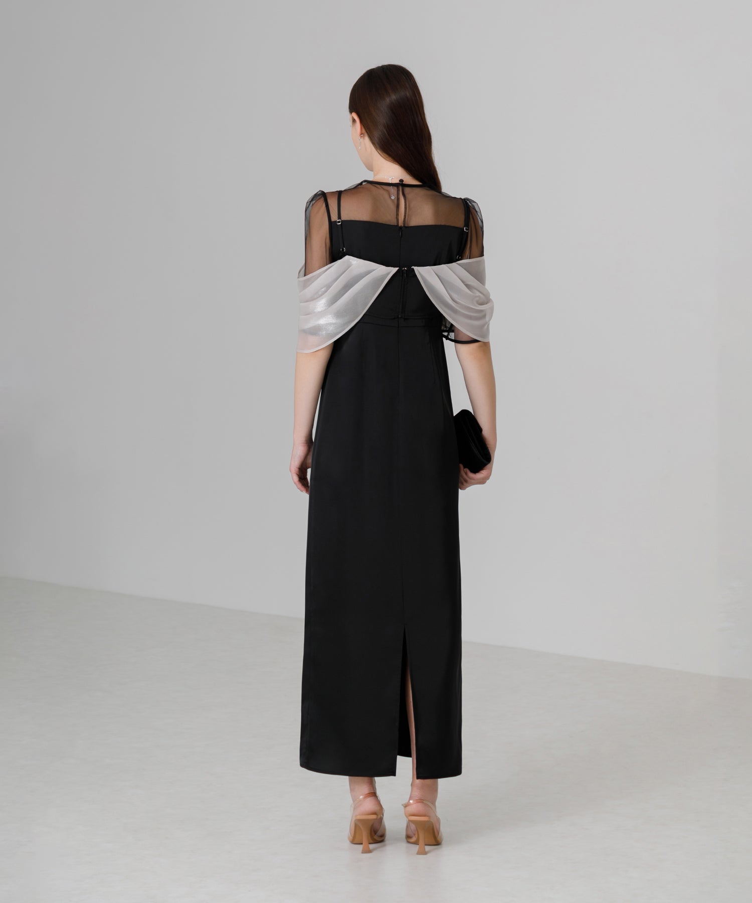 【SOLD OUT】2WAYシアーレイヤードビスチェIラインワンピースドレス