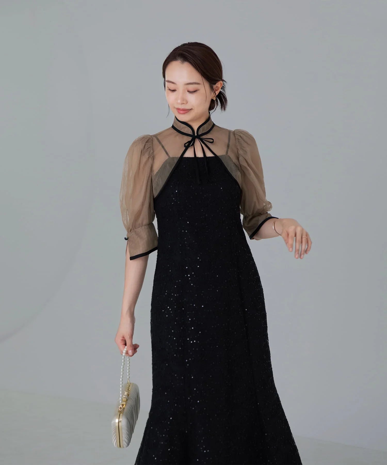 【当日発送】スパンコールボタニカルマーメイドボレロ2WAYワンピースドレス