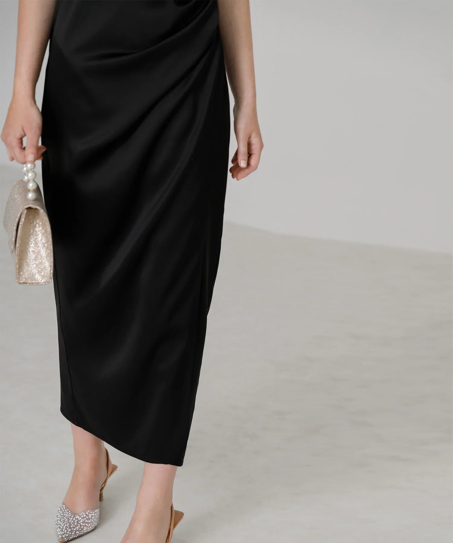 【当日発送】グラスオーガンジーフリルスリーブフロントIラインワンピースドレス