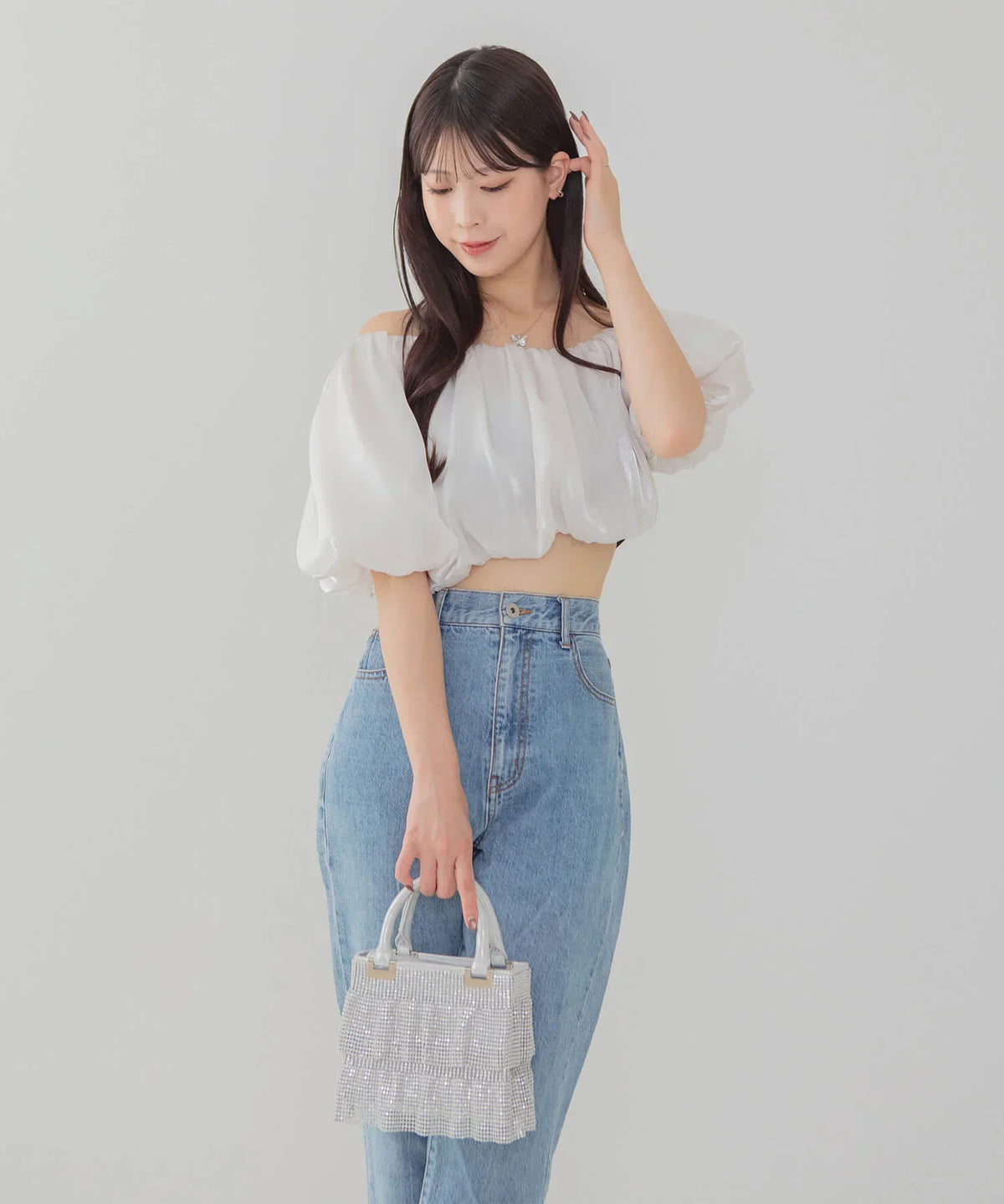 【当日発送】グリッターフリル2WAYハンドバッグ