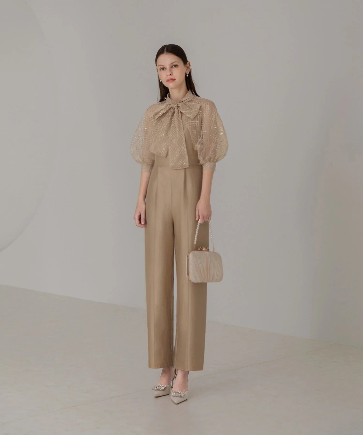 【當天出貨】圓點亮片緞帶波羅呢連身裙