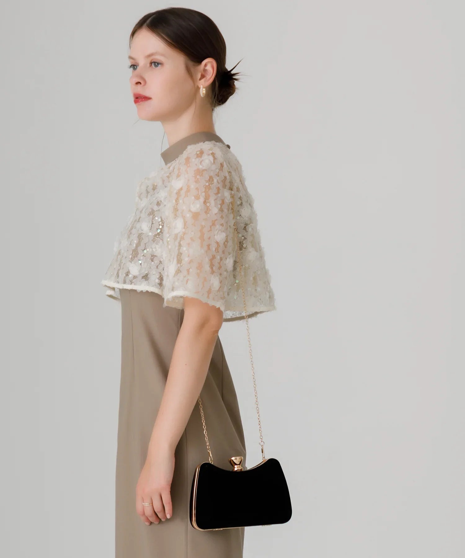 【当日発送】クリスタルモチーフベロア3WAYハンドバッグ