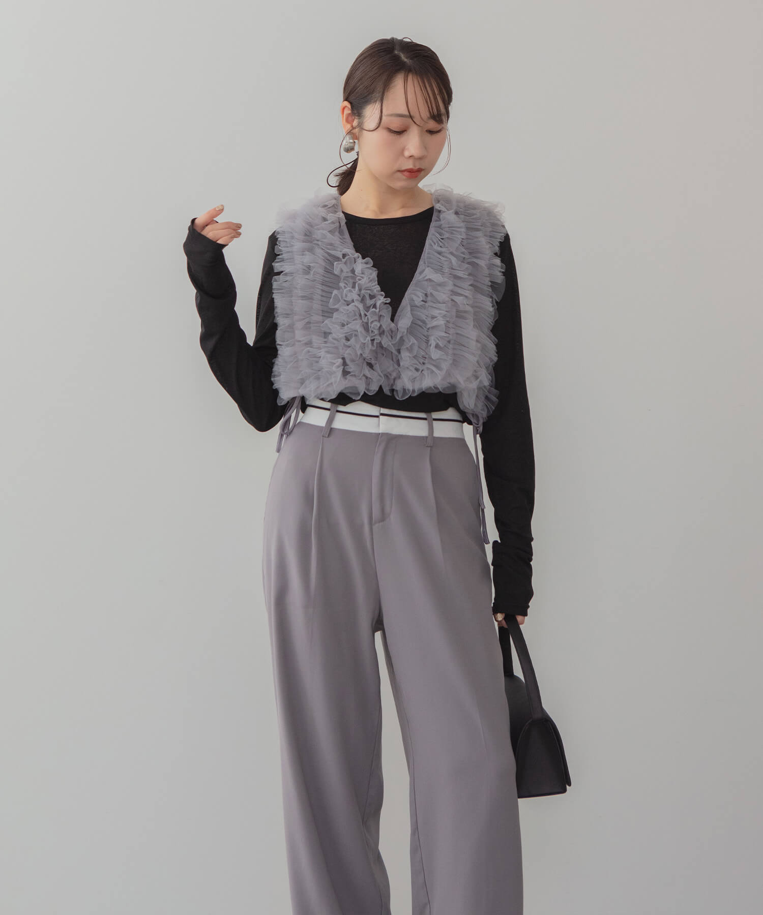 【当日発送】チュールフリルビスチェIラインワンピースドレス