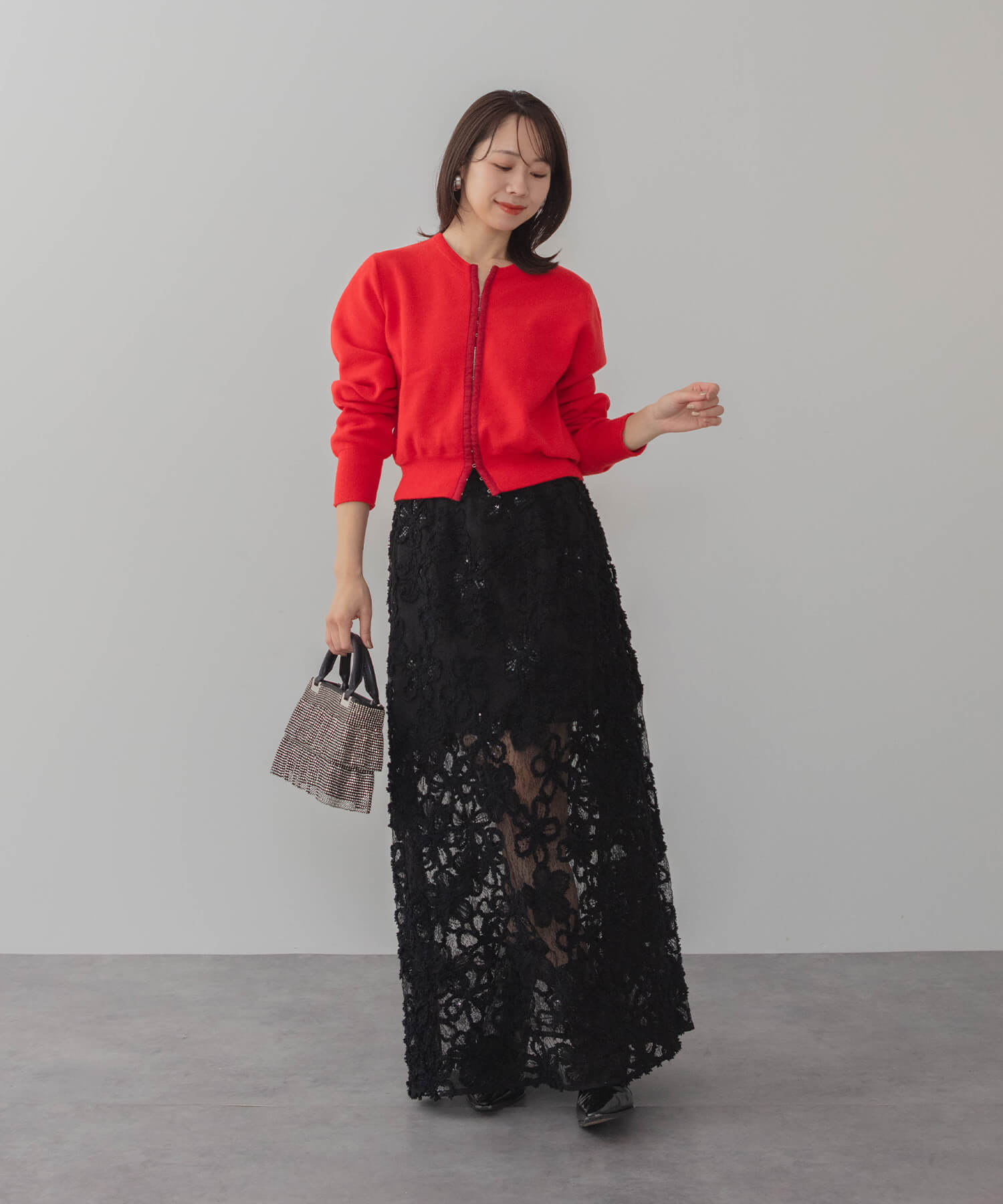 【LEJA LUXE】フラワーレースペプラムセットアップドレス