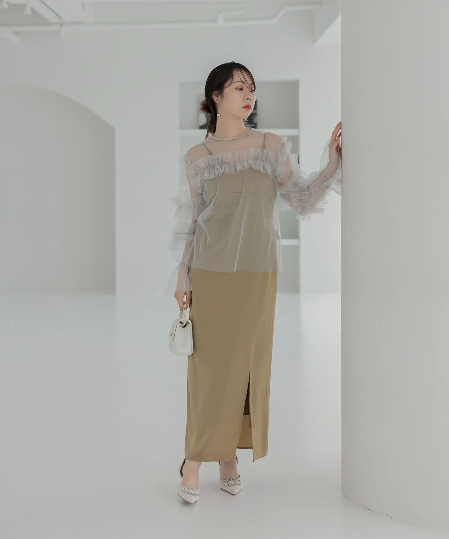 【当日発送】チュールフリルトップス