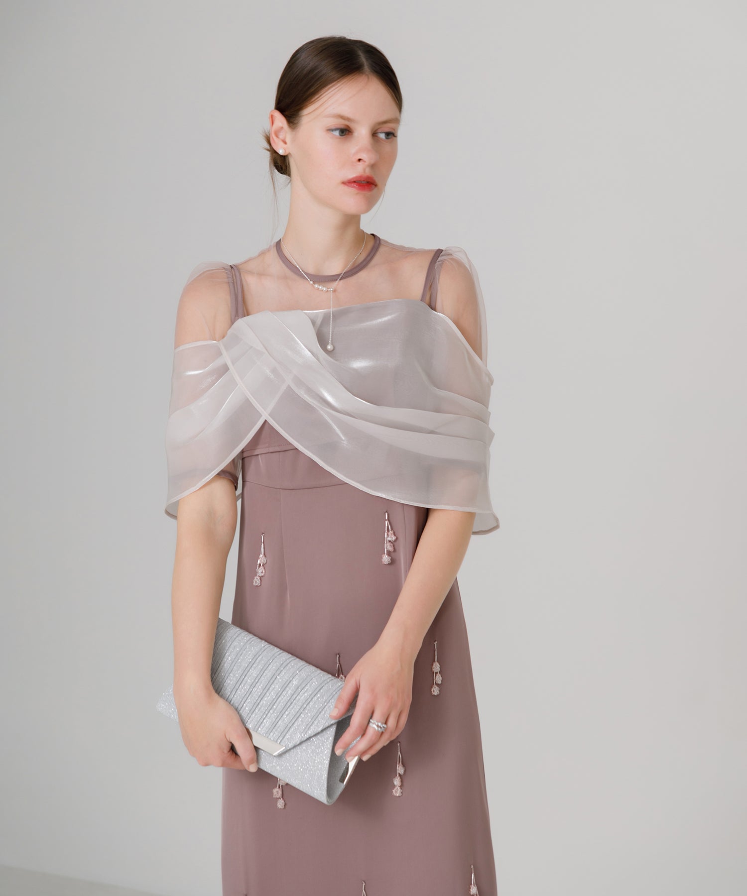 【SOLD OUT】2WAYシアーレイヤードビスチェIラインワンピースドレス