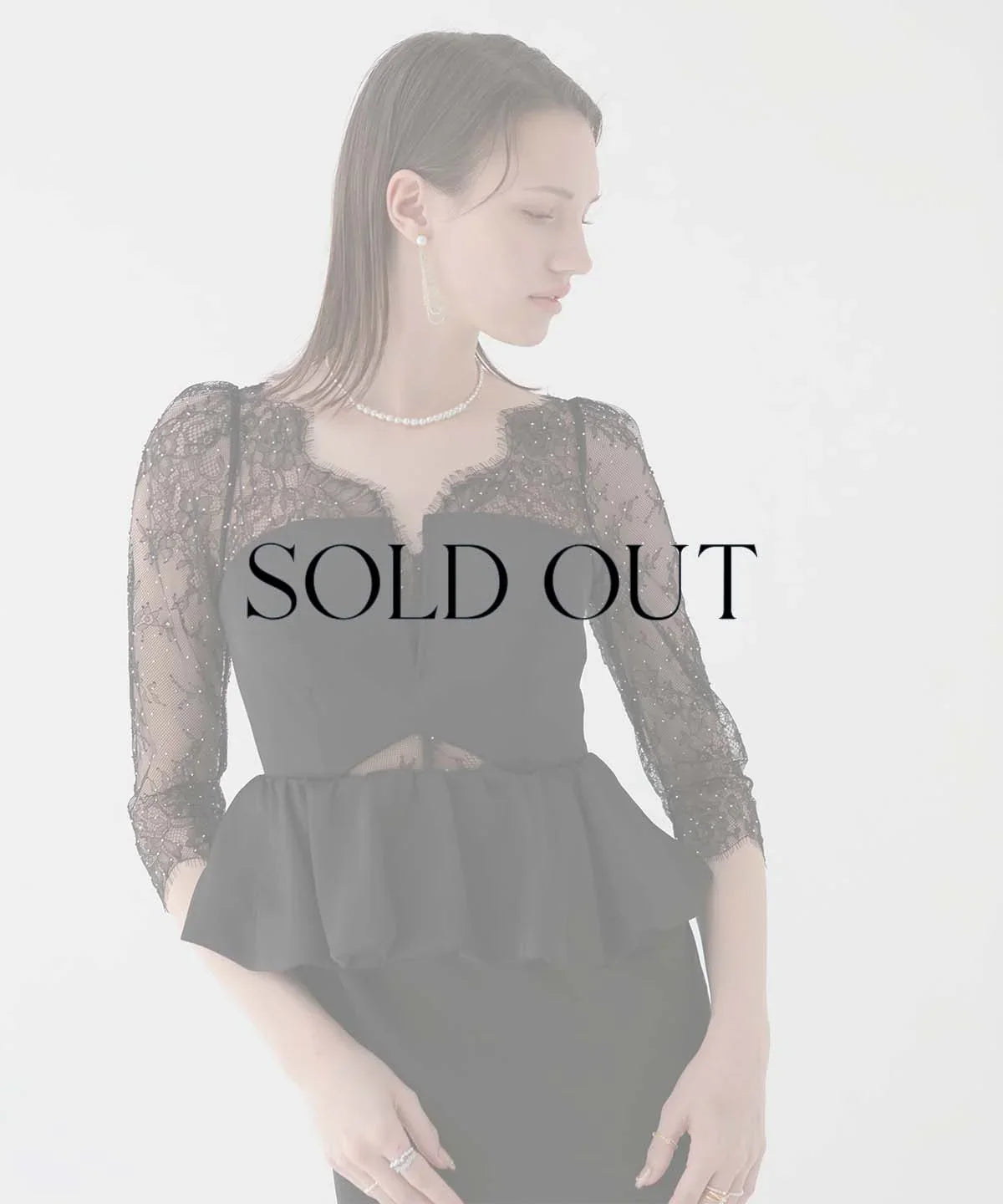 【LEJA LUXE】】レースストーンペプラムマーメイドドレス