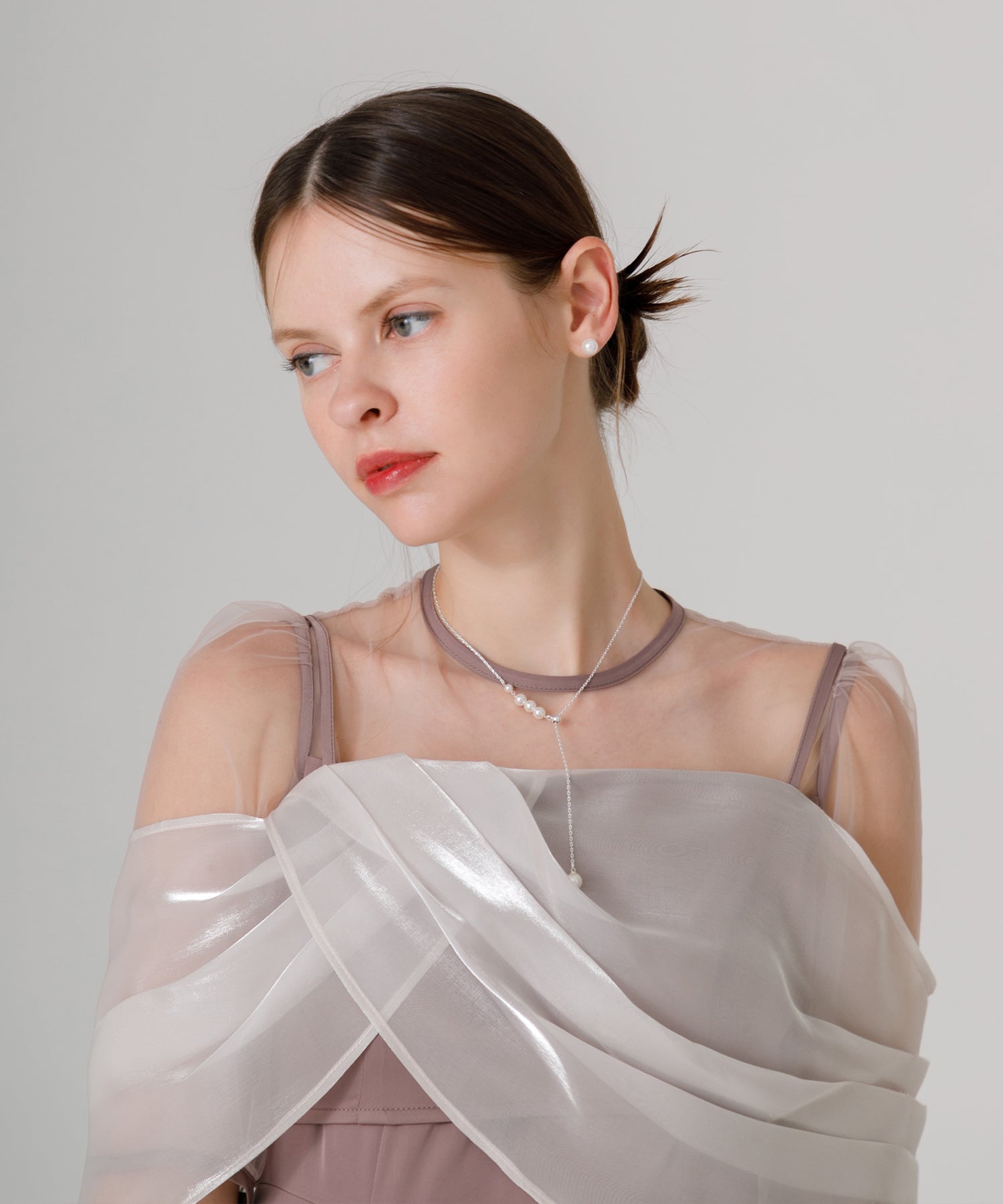 【SOLD OUT】2WAYシアーレイヤードビスチェIラインワンピースドレス