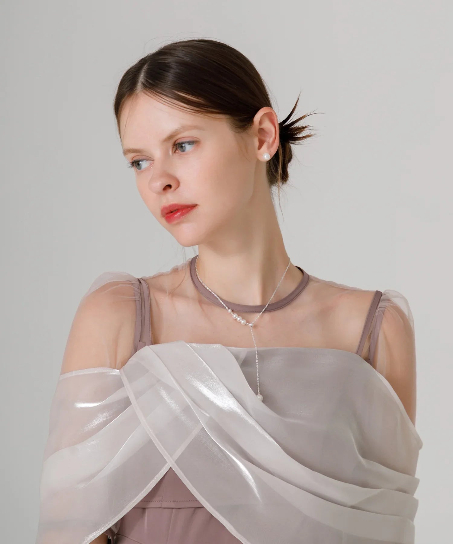 【SOLD OUT】2WAYシアーレイヤードビスチェIラインワンピースドレス