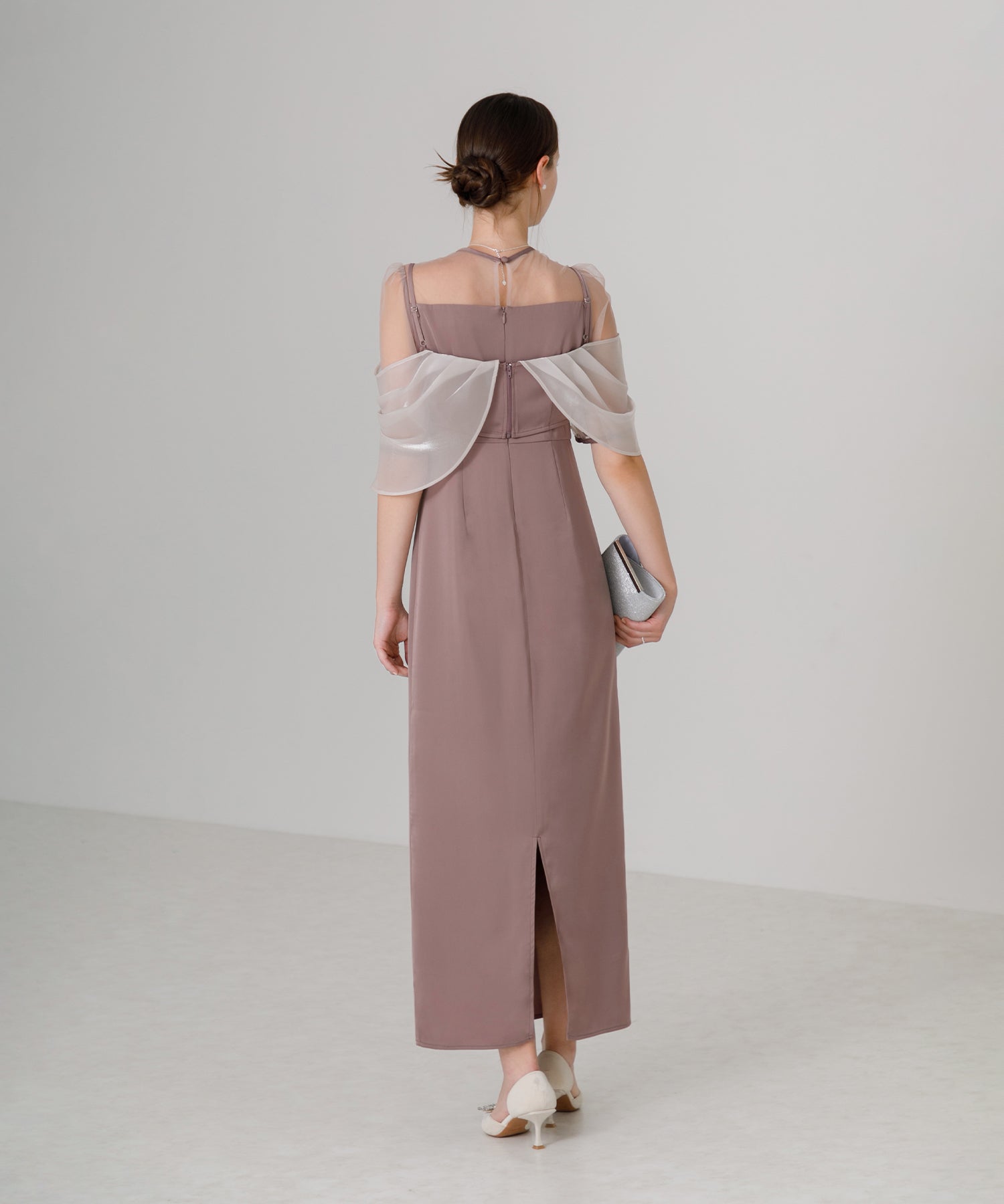 【SOLD OUT】2WAYシアーレイヤードビスチェIラインワンピースドレス