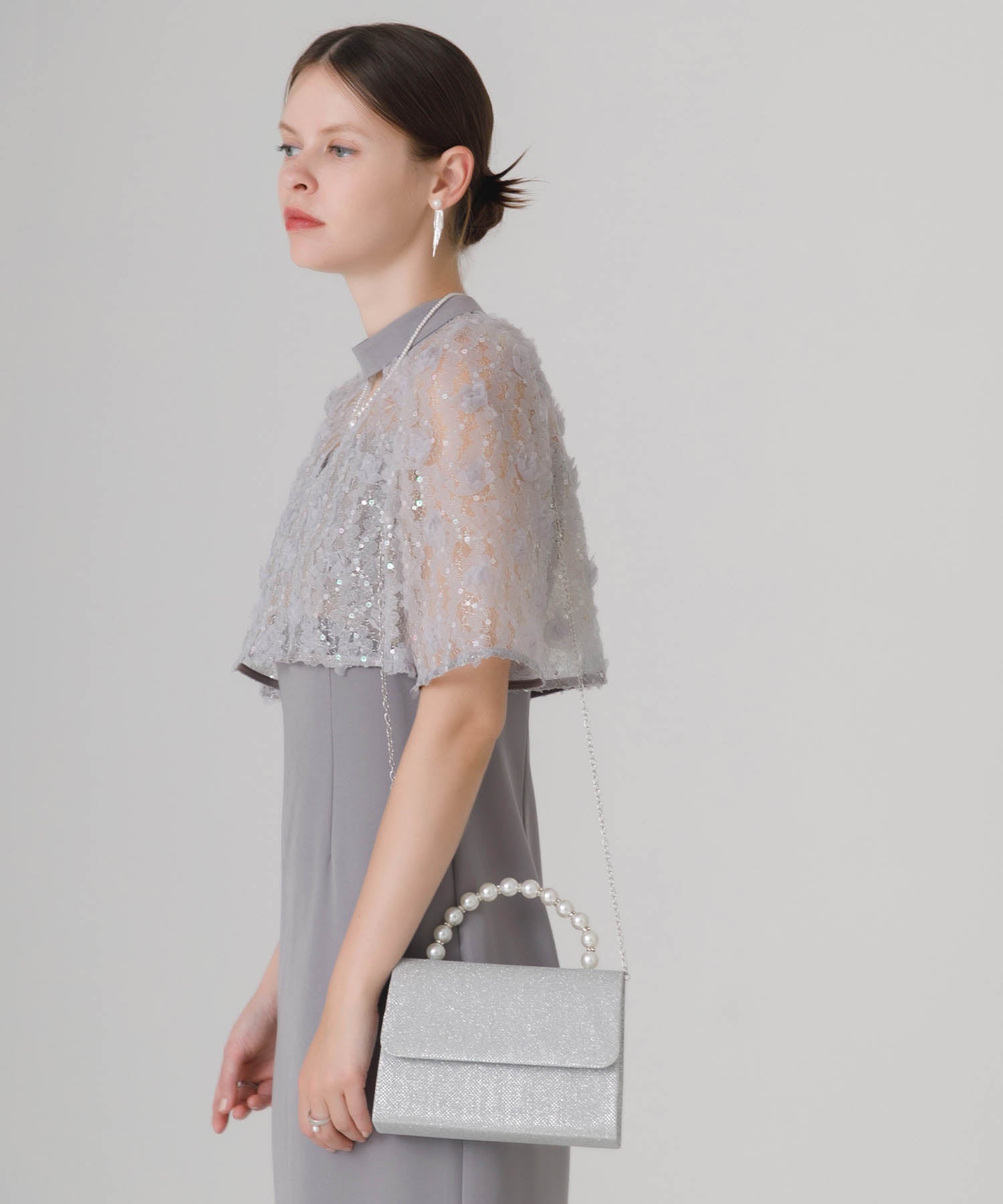 【当日発送】2WAYパールハンドルグリッターバッグ