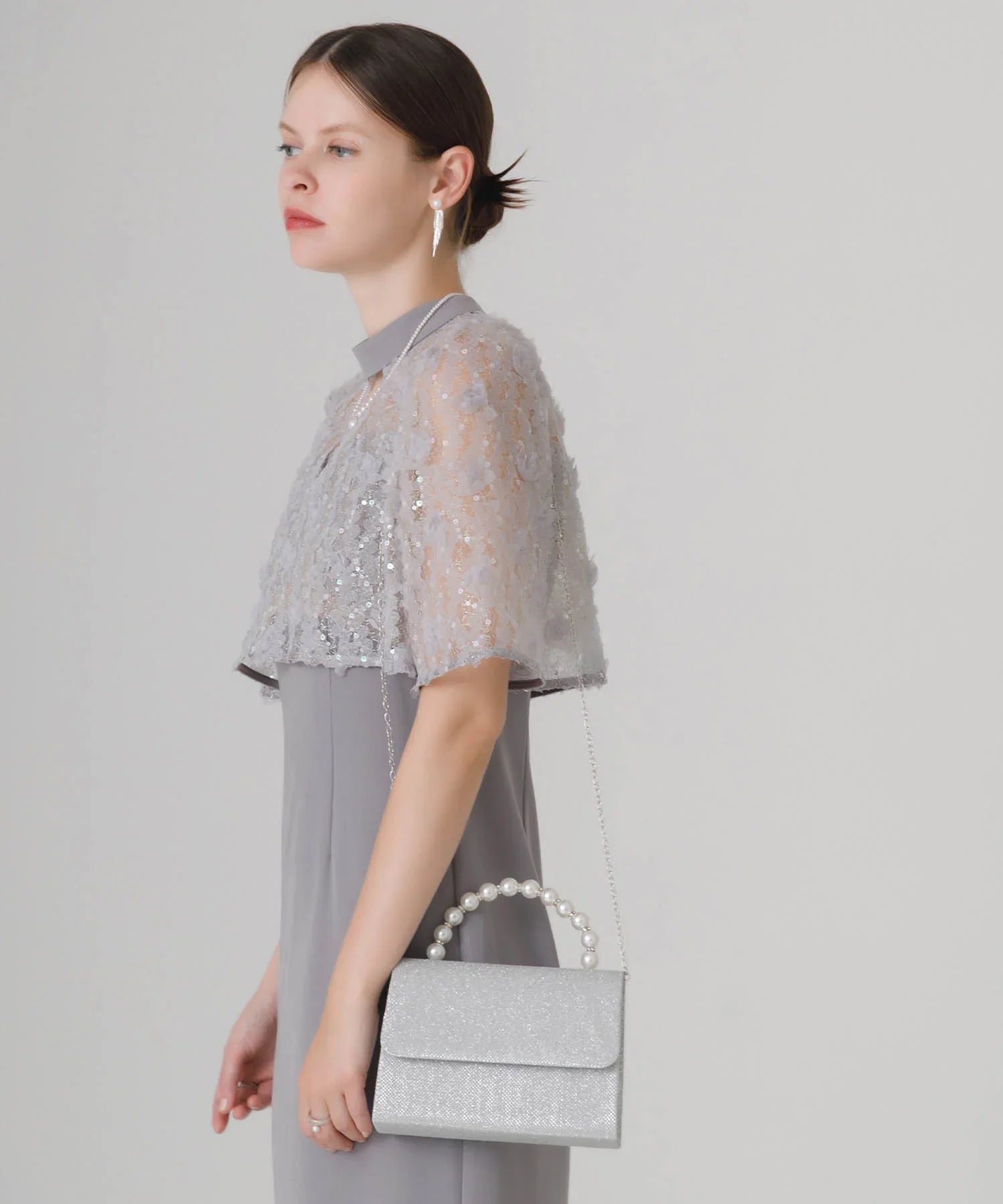 【当日発送】2WAYパールハンドルグリッターバッグ