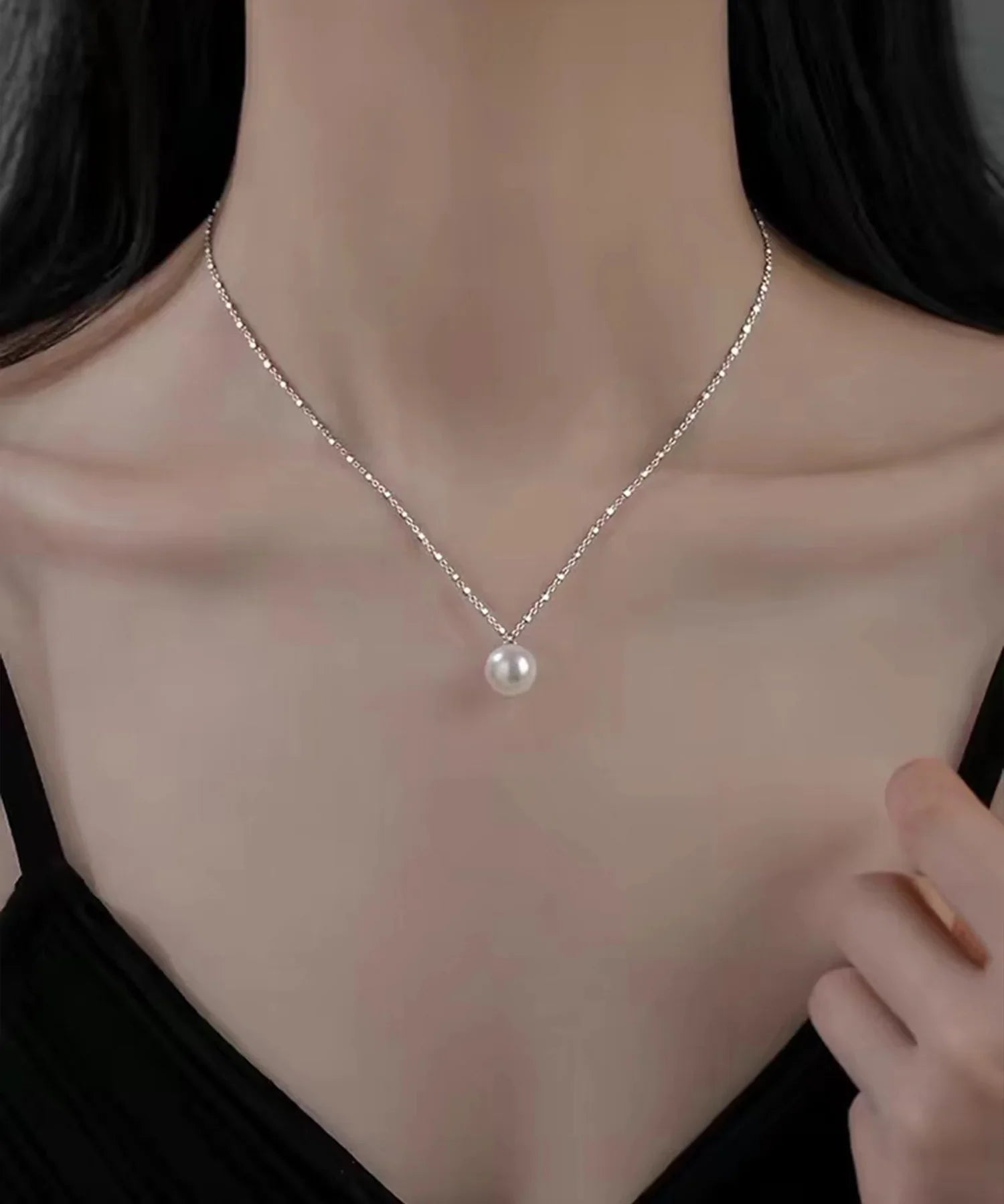 【SOLD OUT】シルバーチェーンパールネックレス