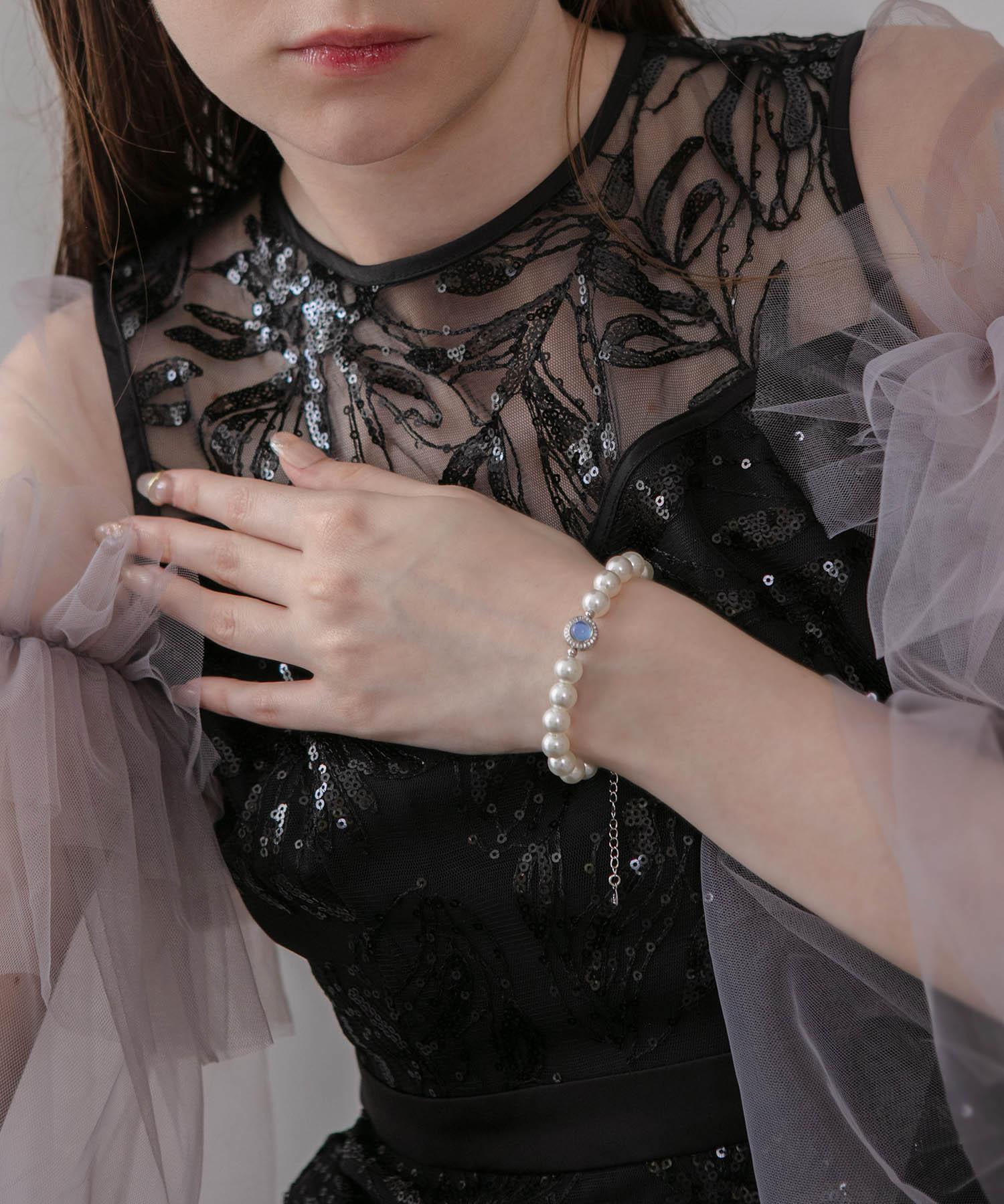 【当日発送】パールブルーストーン ブレスレット