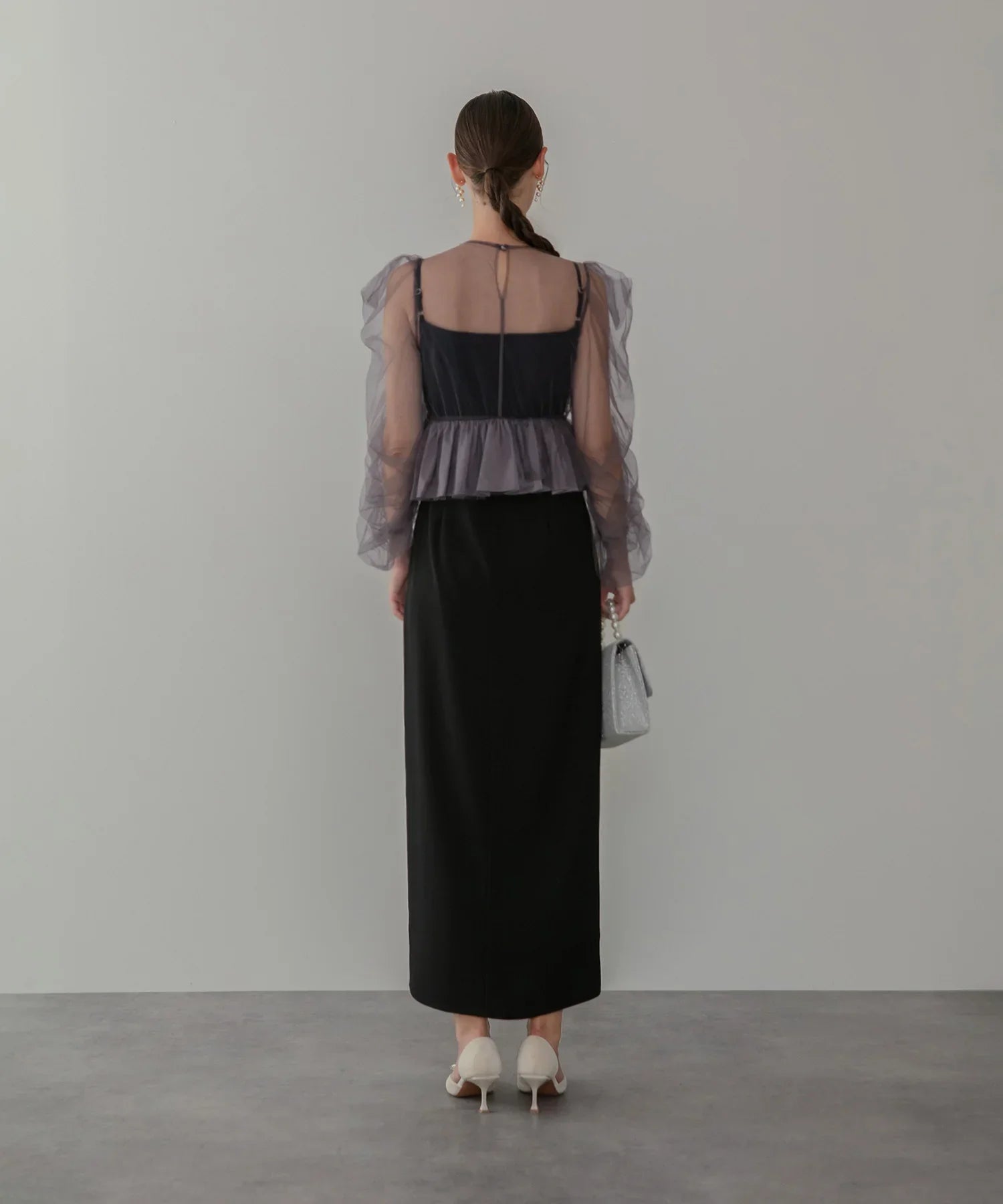 【当日発送】チュールペプラムトップスセットキャミワンピースドレス