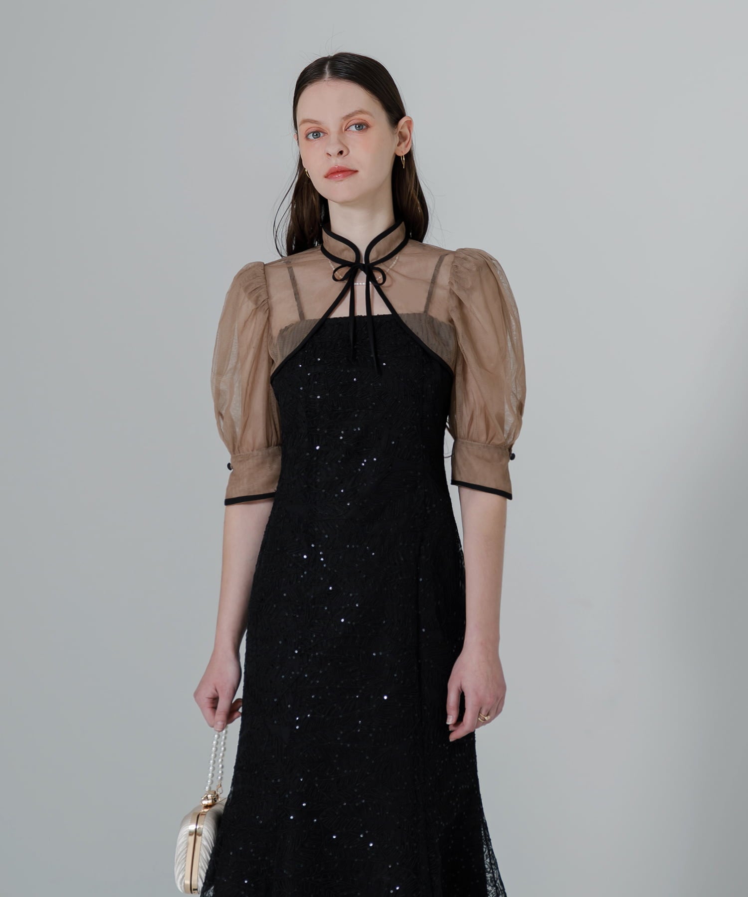 【当日発送】スパンコールボタニカルマーメイドボレロ2WAYワンピースドレス