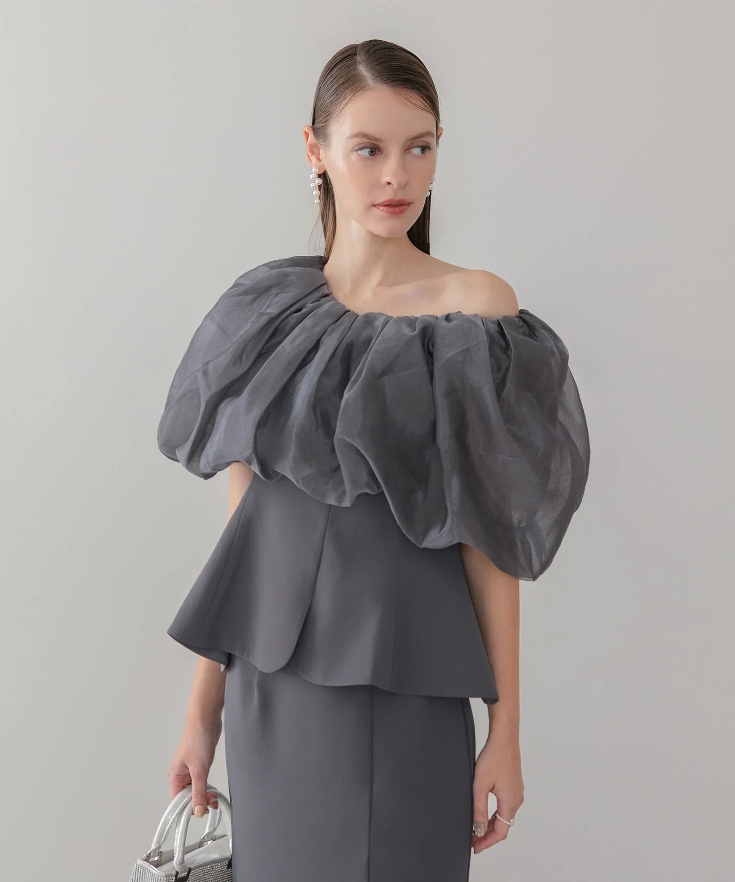 【当日発送】シアーチュールオフショルセットアップドレス