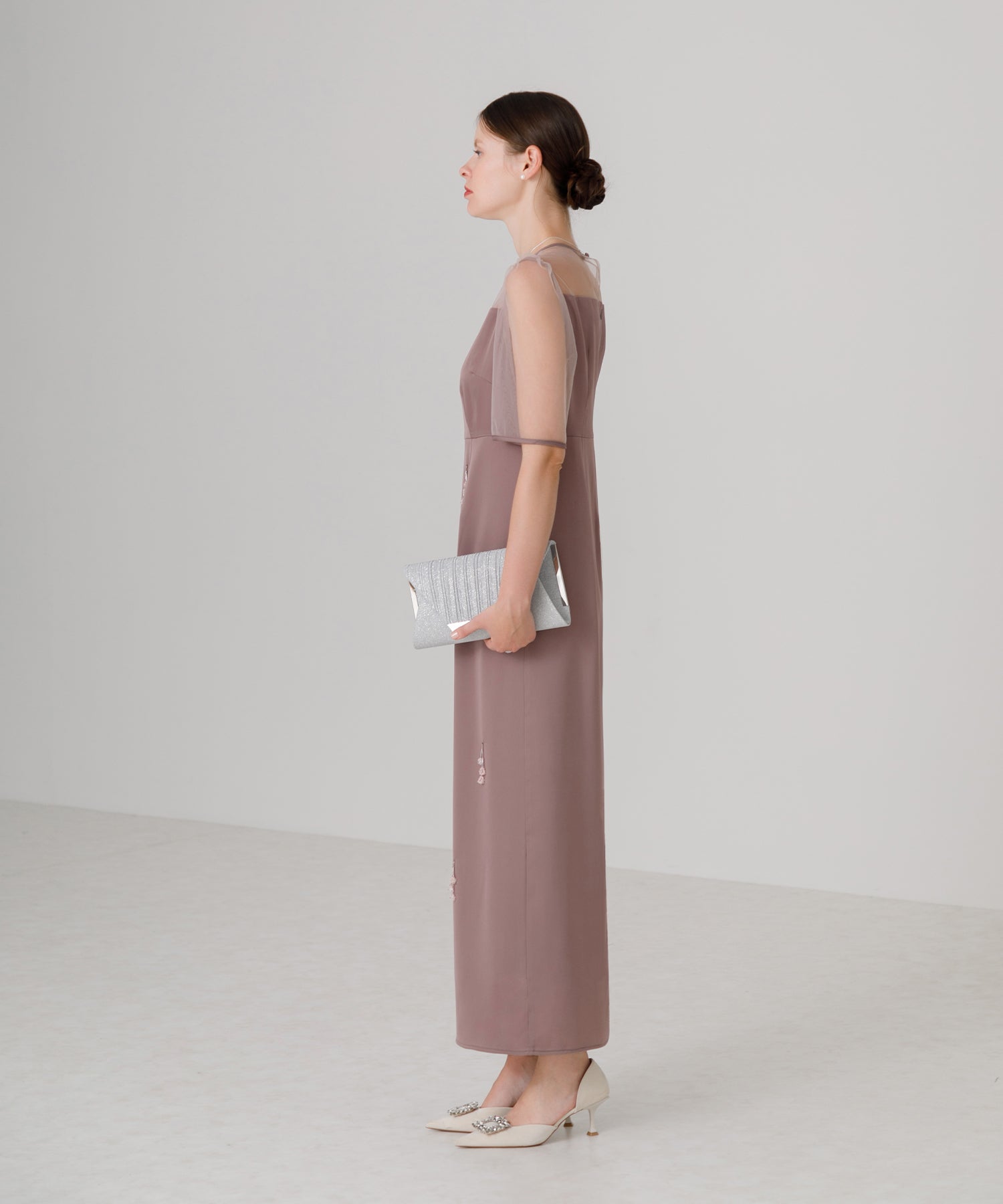 【SOLD OUT】2WAYシアーレイヤードビスチェIラインワンピースドレス