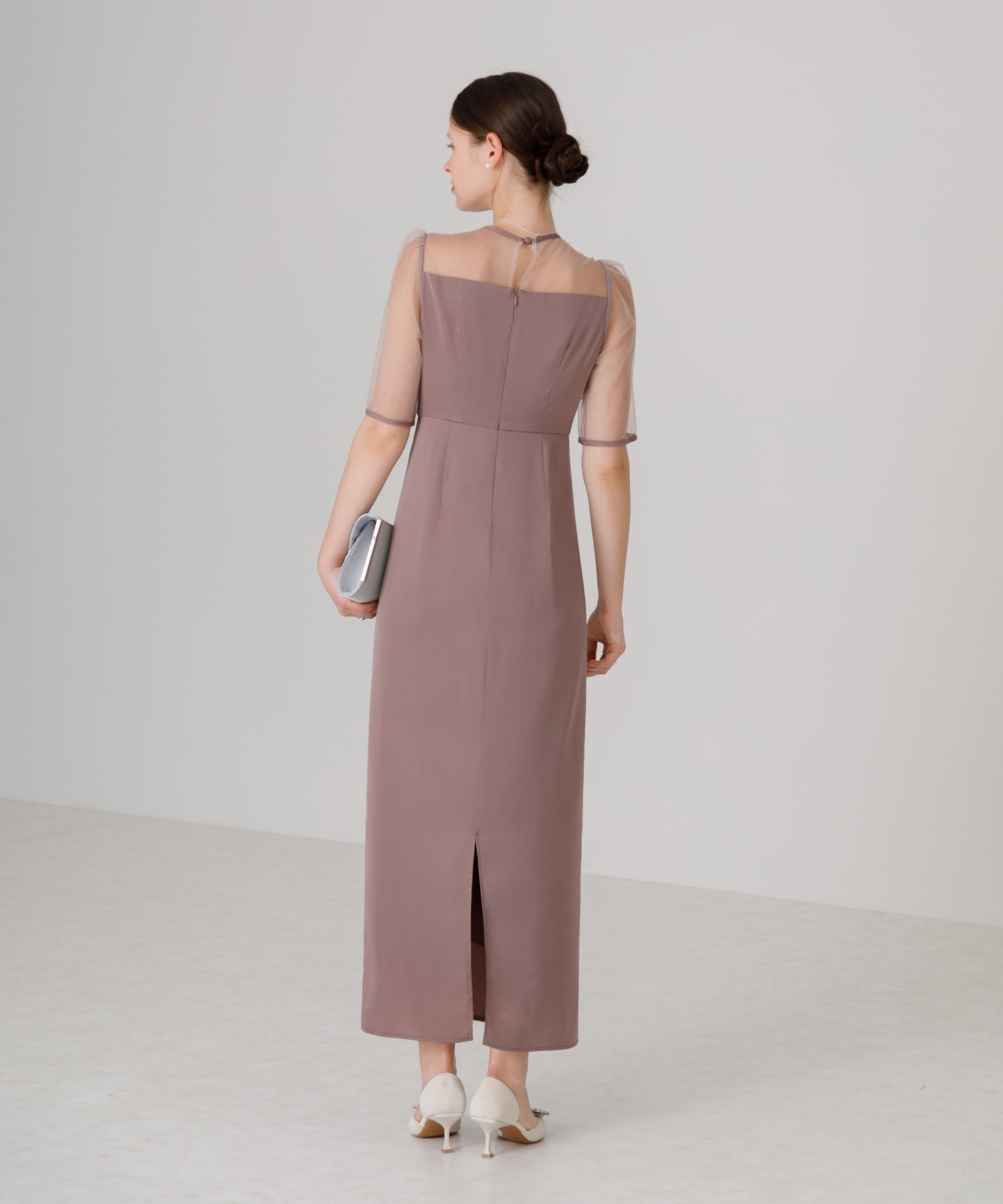 【SOLD OUT】2WAYシアーレイヤードビスチェIラインワンピースドレス