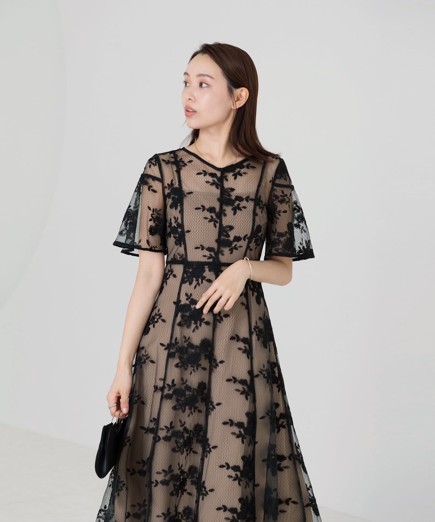 【当日発送】花柄バックリボンワンピースセットアップワンピースドレス