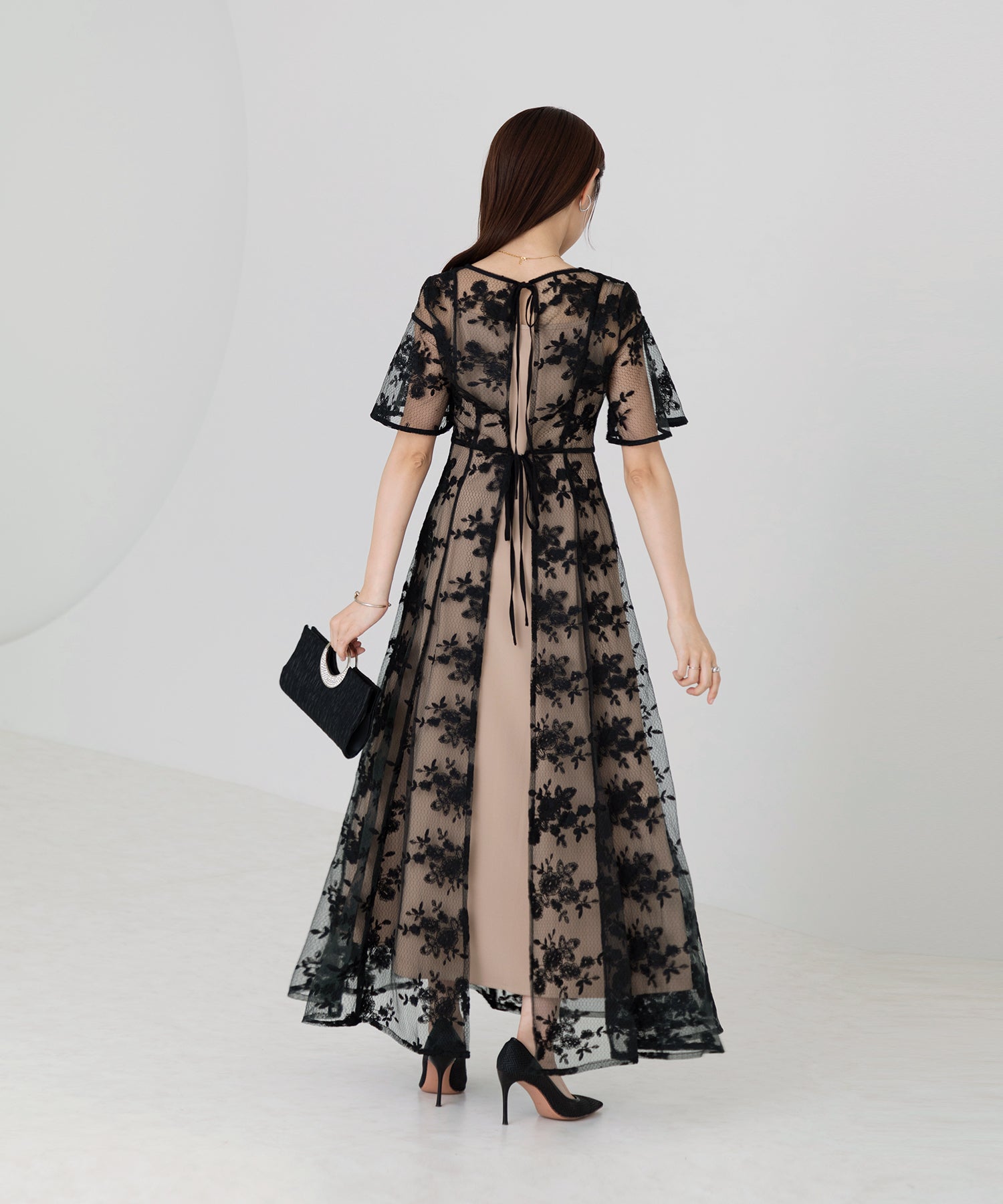 【当日発送】花柄バックリボンワンピースセットアップワンピースドレス