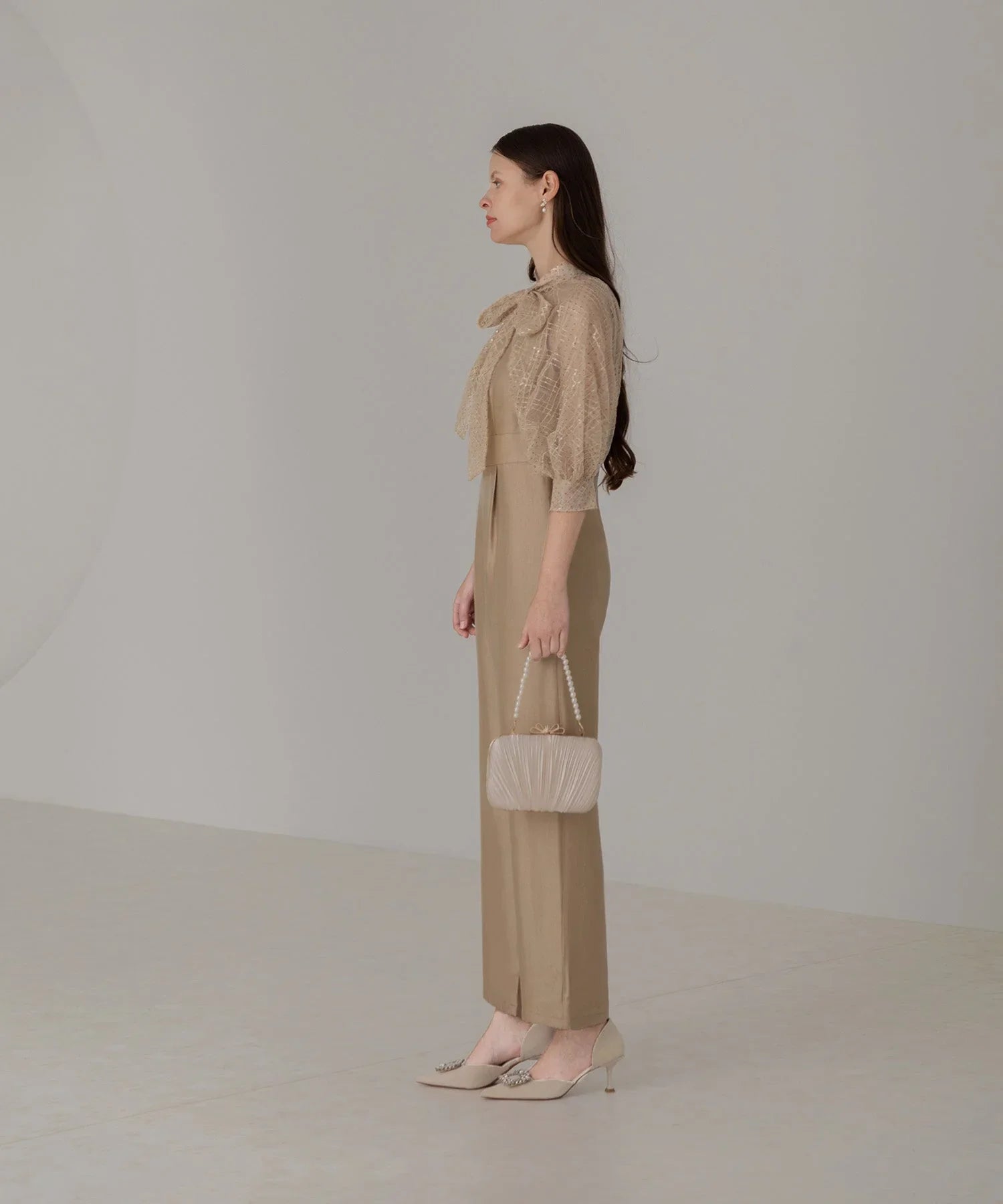 【當天出貨】圓點亮片緞帶波羅呢連身裙