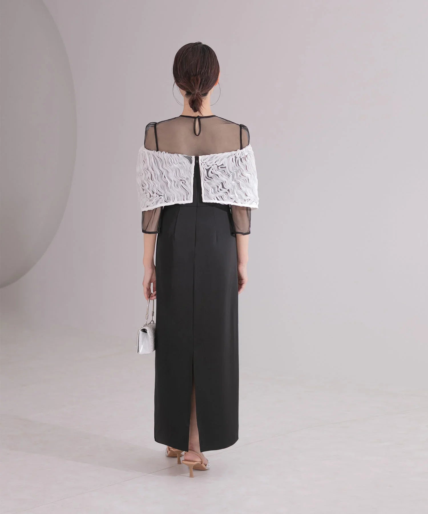 【当日発送】ドレープデザインIラインワンピースドレス