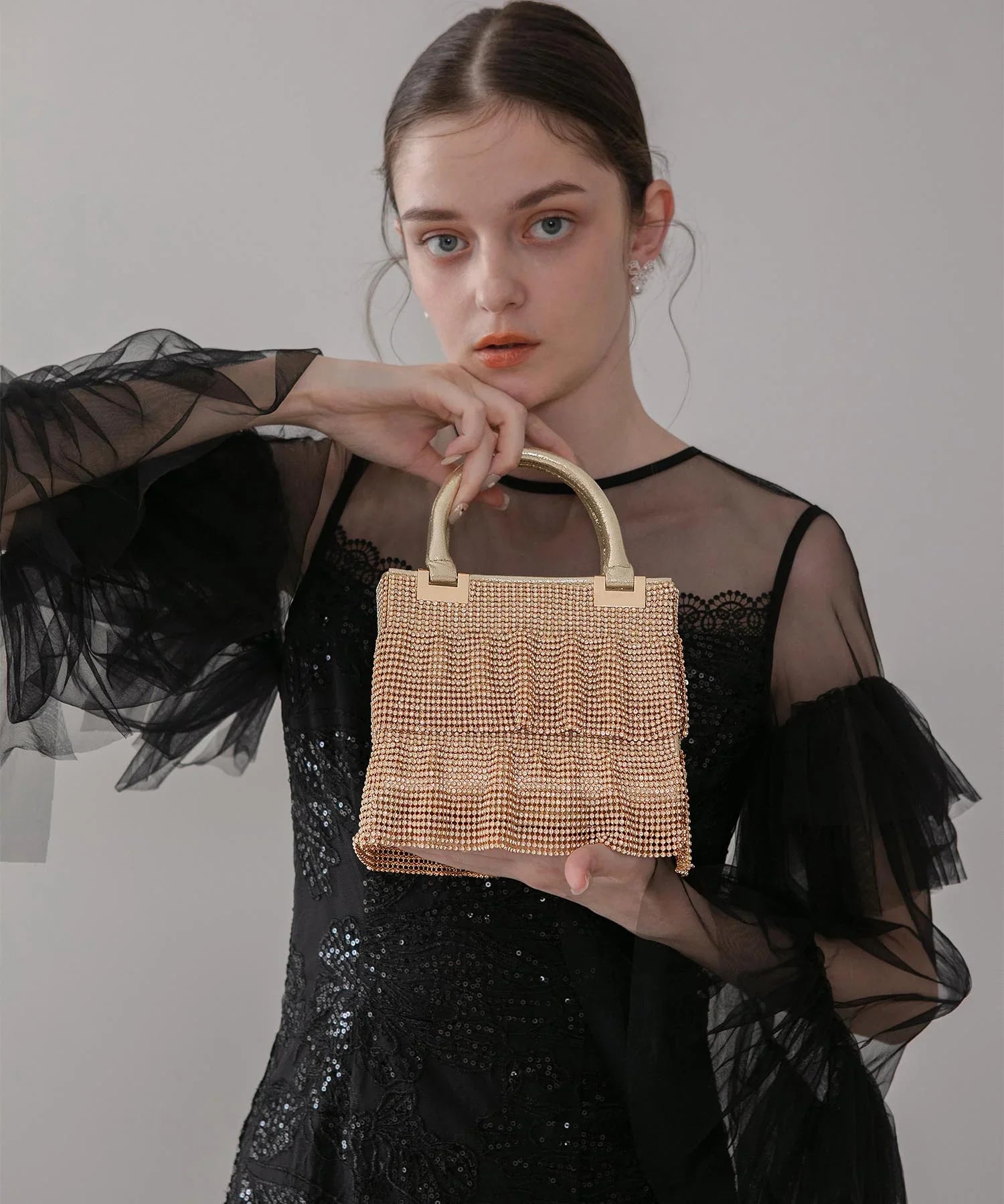 【当日発送】グリッターフリル2WAYハンドバッグ