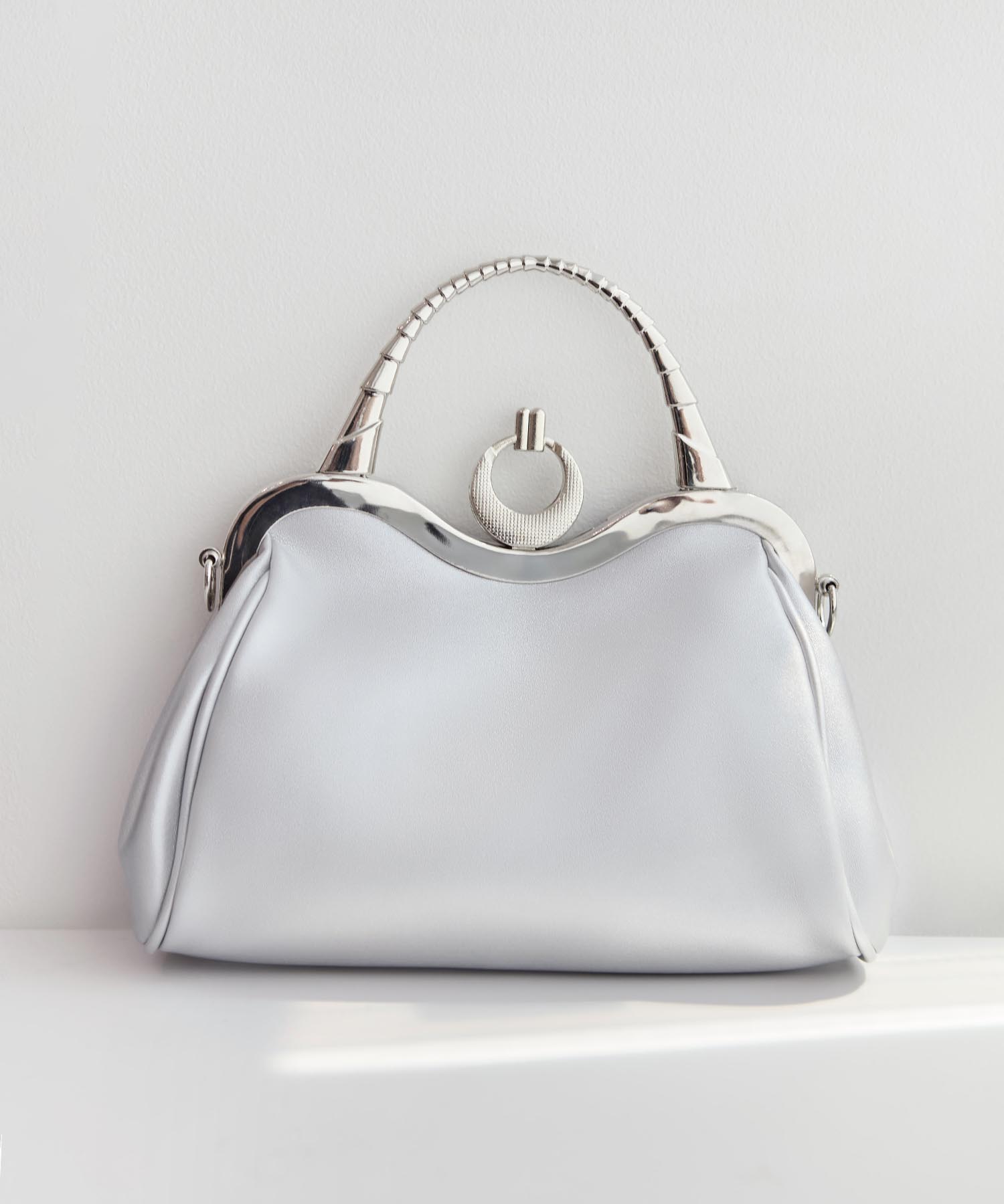 【当日発送】フェイクレザープリーツデザインビジュー2WAYショルダーバッグ