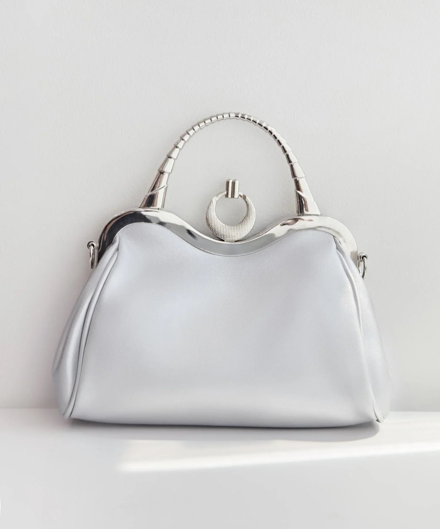 【当日発送】フェイクレザープリーツデザインビジュー2WAYショルダーバッグ