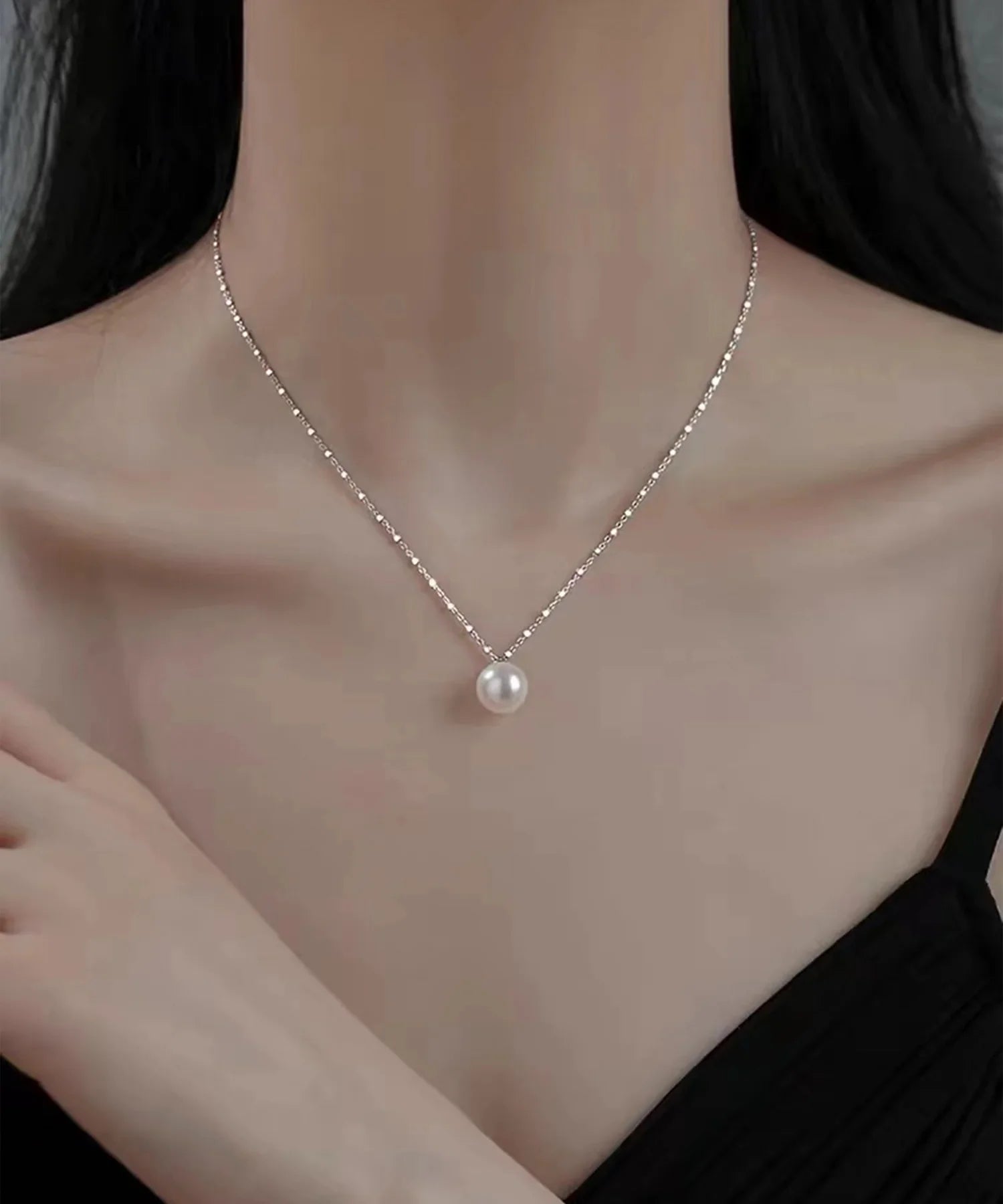 【SOLD OUT】シルバーチェーンパールネックレス