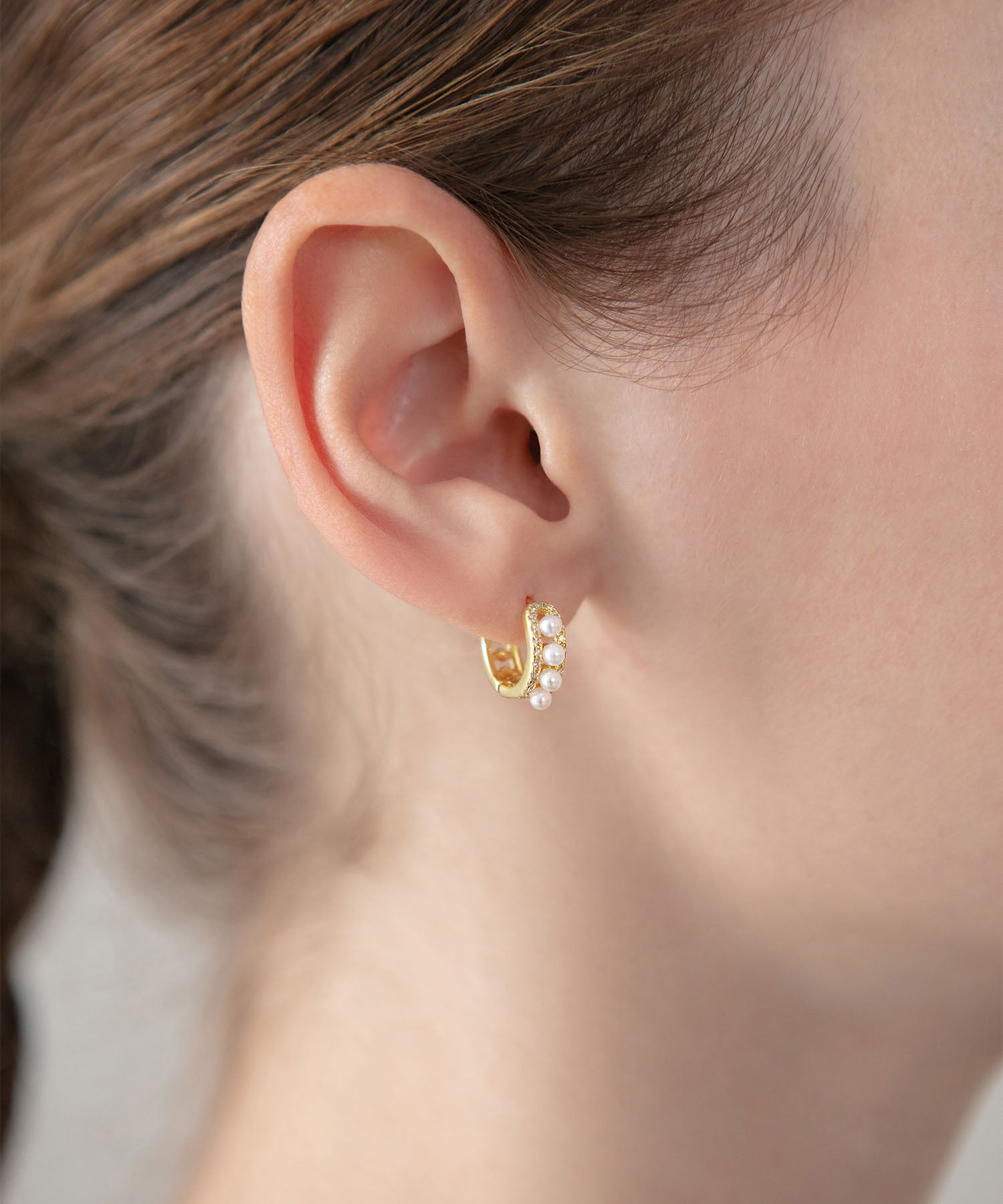 【当日発送】パールフープエレガントピアス