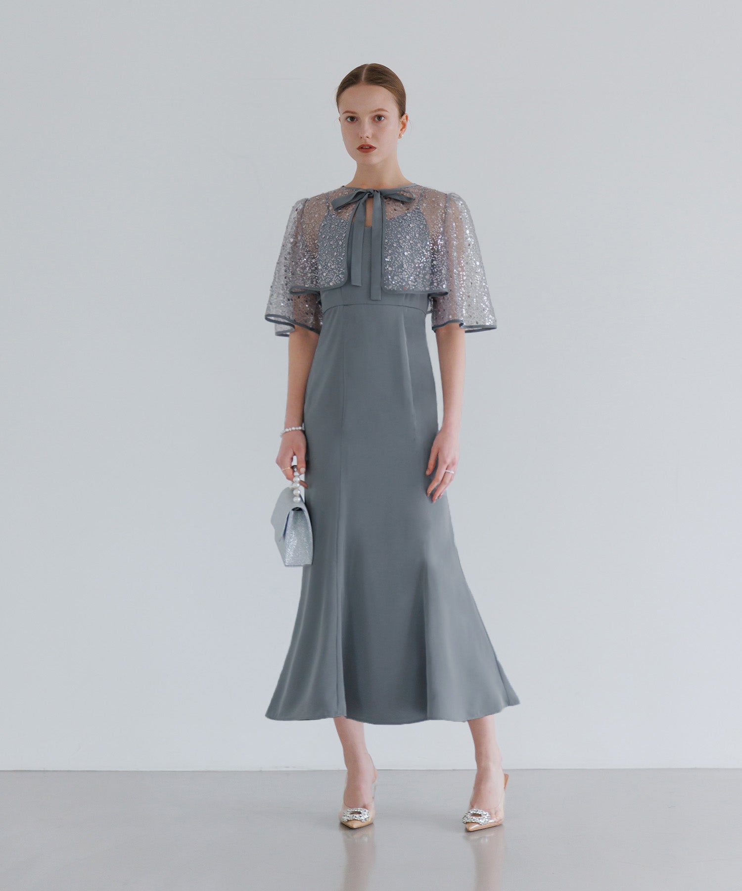 【当日発送】スパンコールビジューボレロマーメイドワンピースドレス