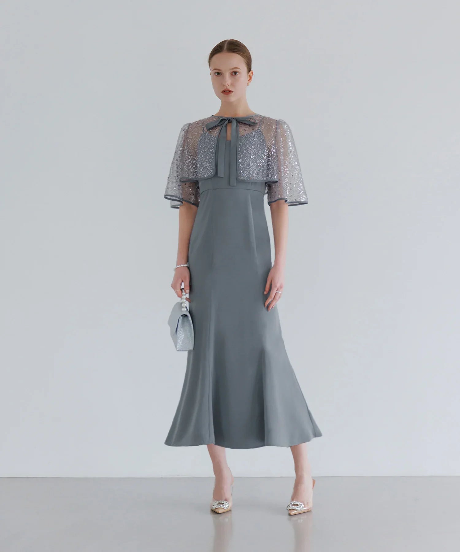 【当日発送】スパンコールビジューボレロマーメイドワンピースドレス