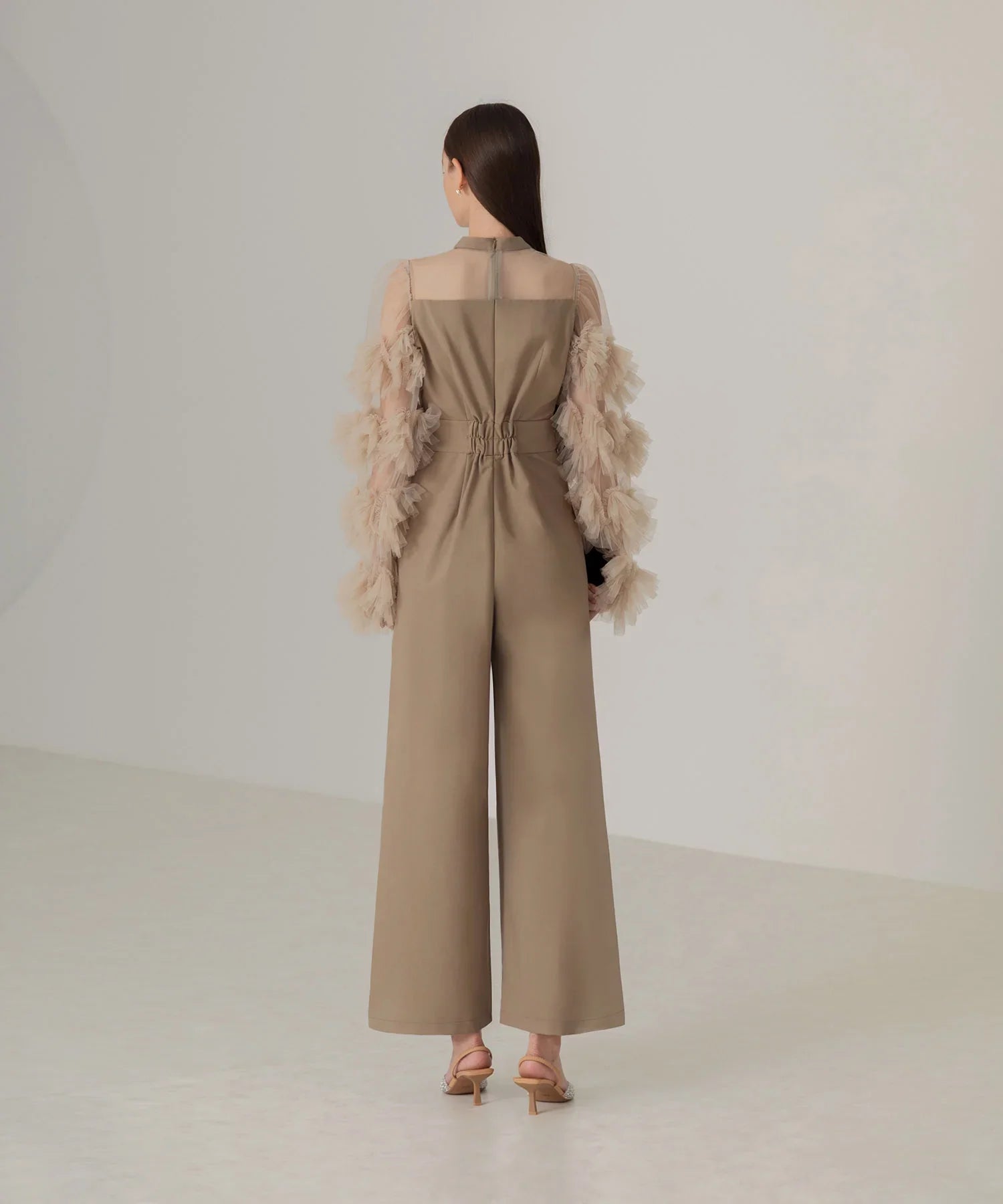 【当日発送】ボリュームチュールスリーブオールインワンパンツドレス