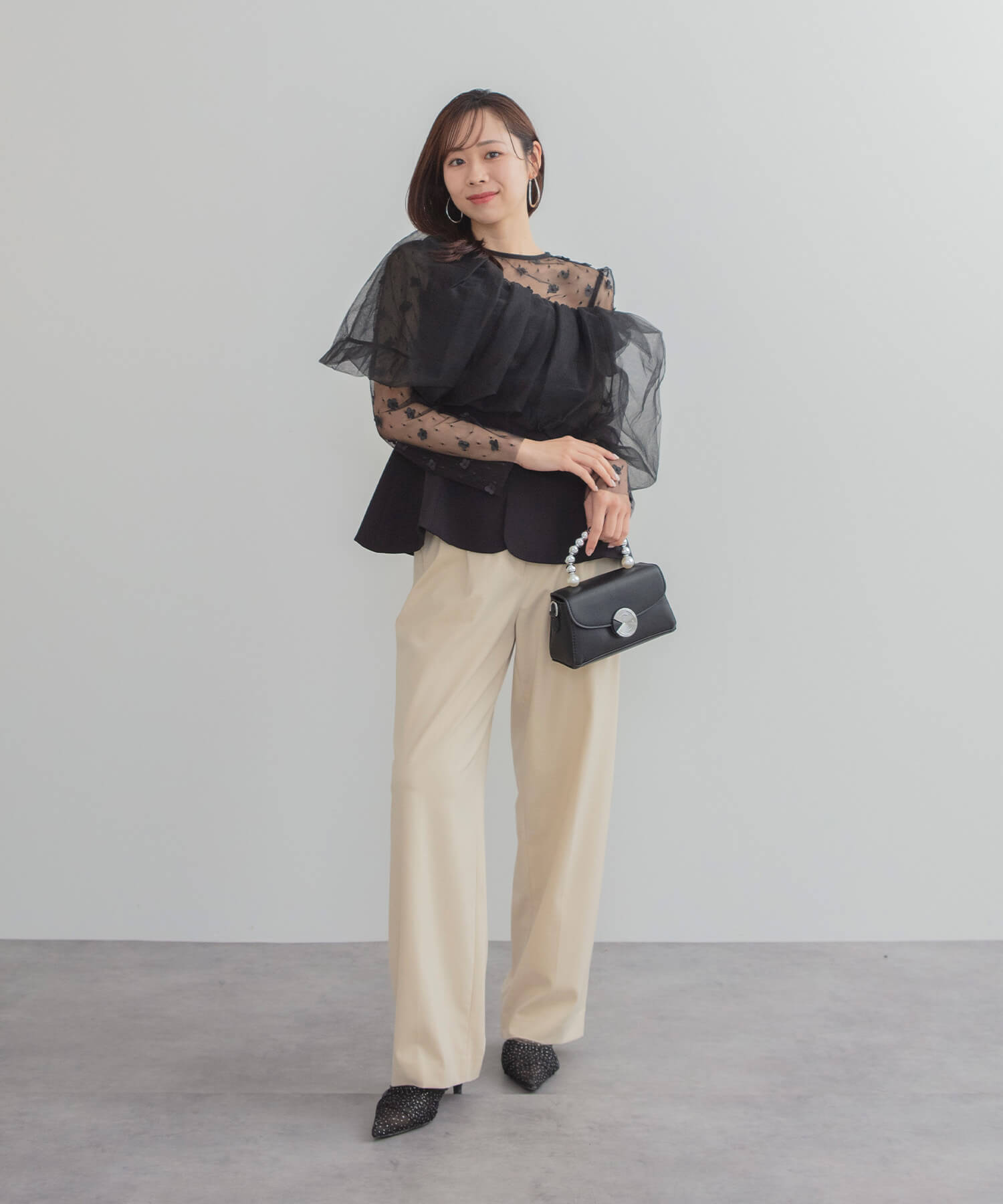 【当日発送】シアーチュールオフショルセットアップドレス