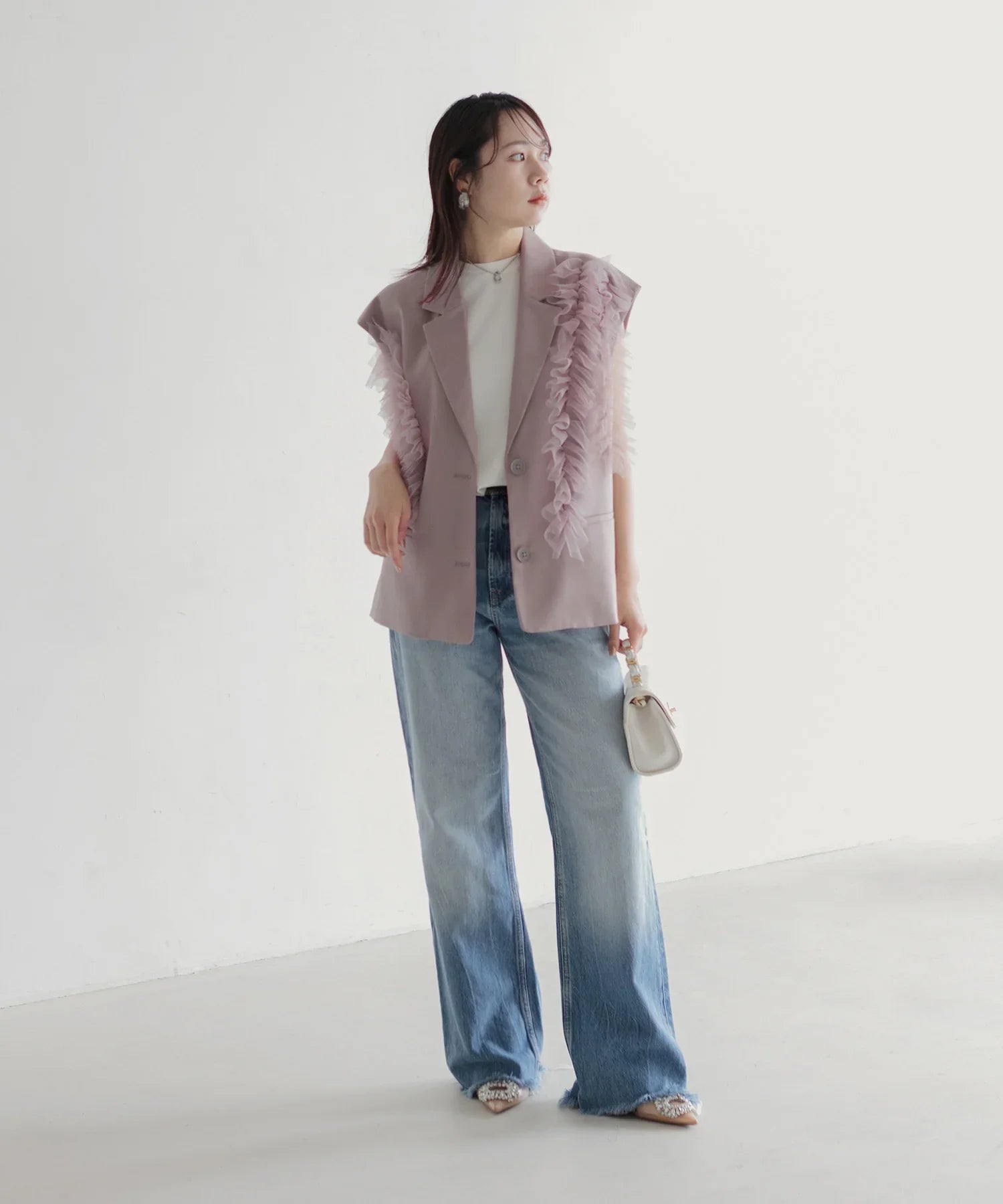 【当日発送】チュールフリルセットアップワンピースドレス