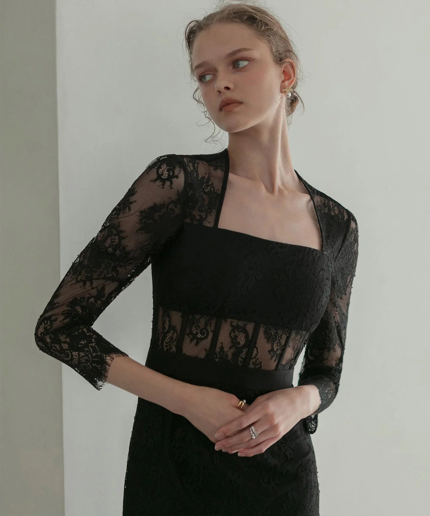 【LEJA LUXE】レースチューブデザインマーメイドドレス