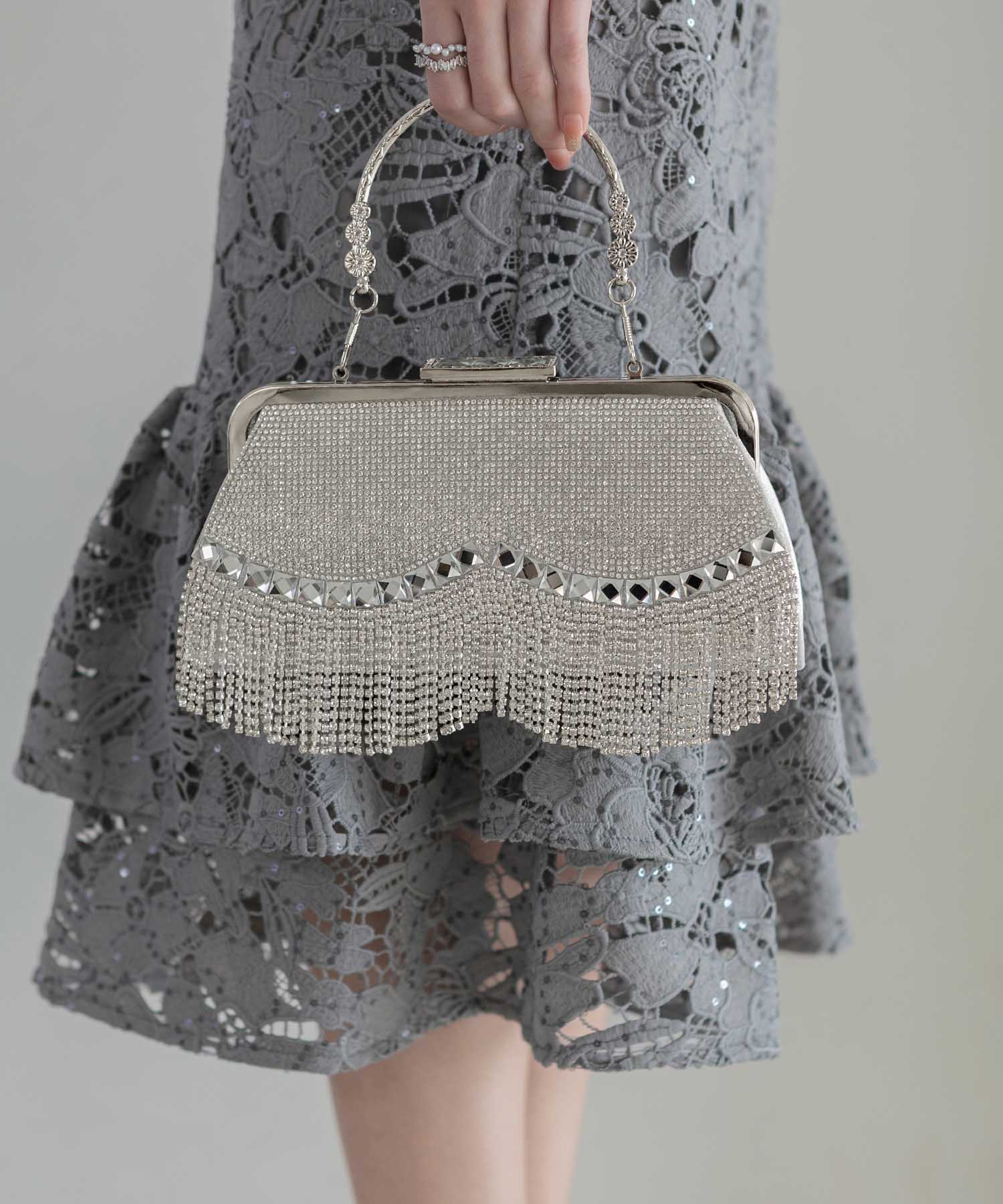 【当日発送】3WAYビジューフリンジバッグ