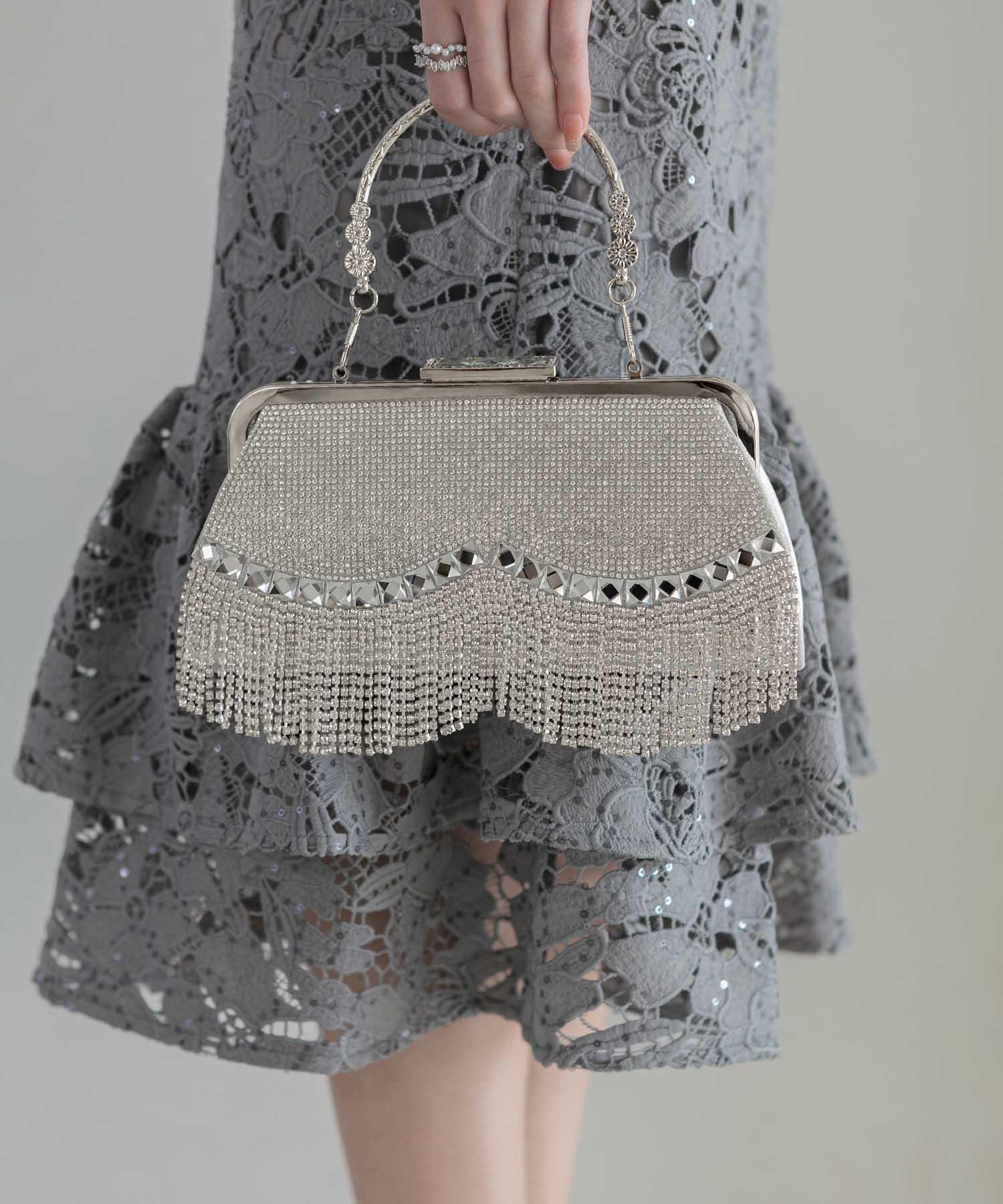 【当日発送】3WAYビジューフリンジバッグ