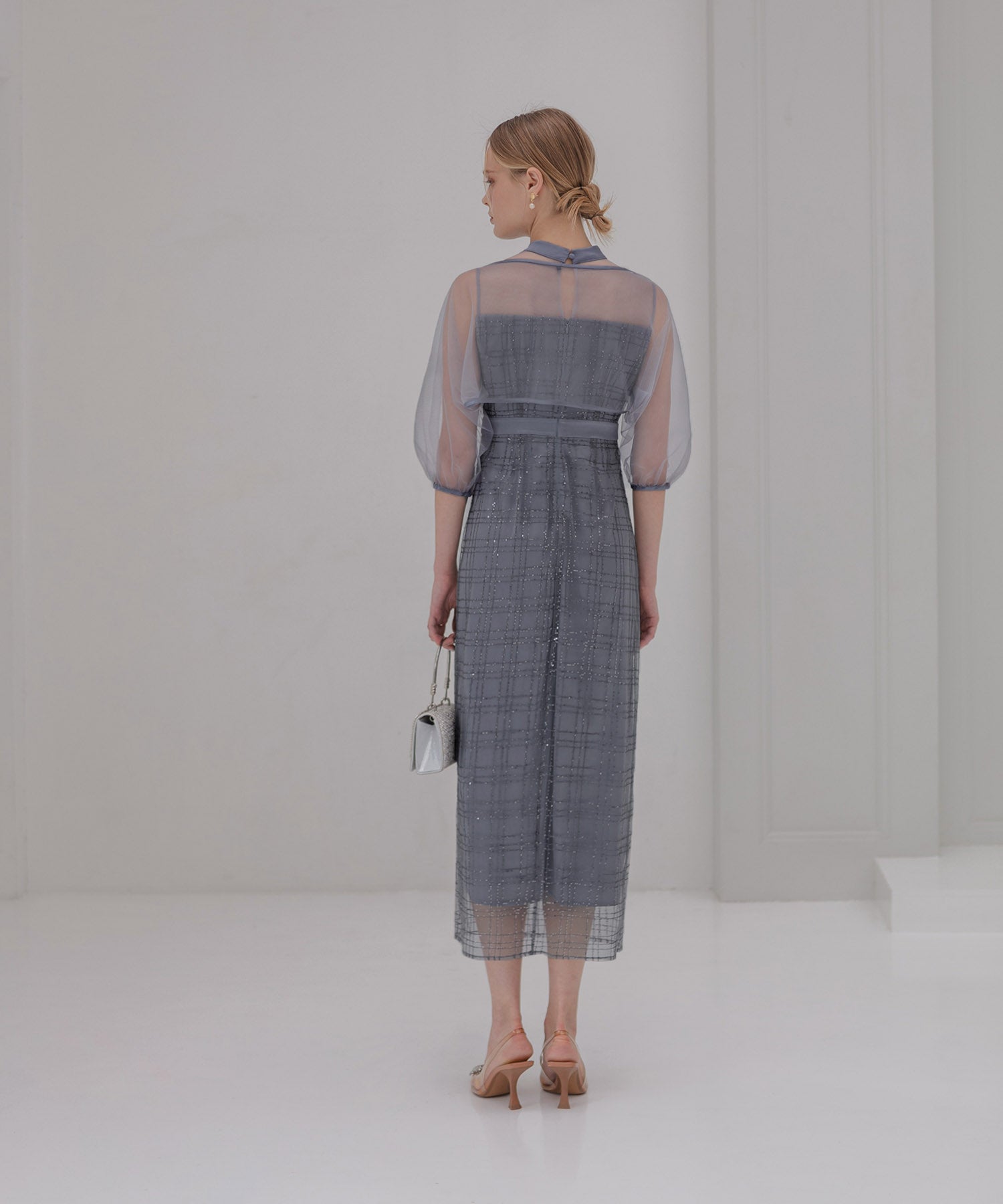 【当日発送】ラメチェックチュールボレロIラインドレス