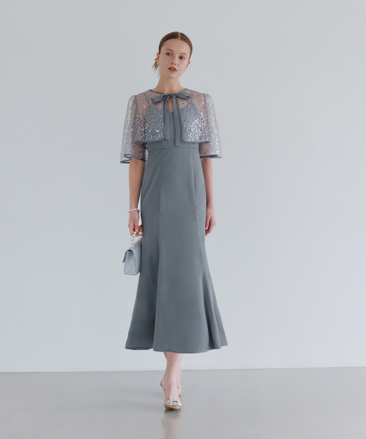 【当日発送】スパンコールビジューボレロマーメイドワンピースドレス