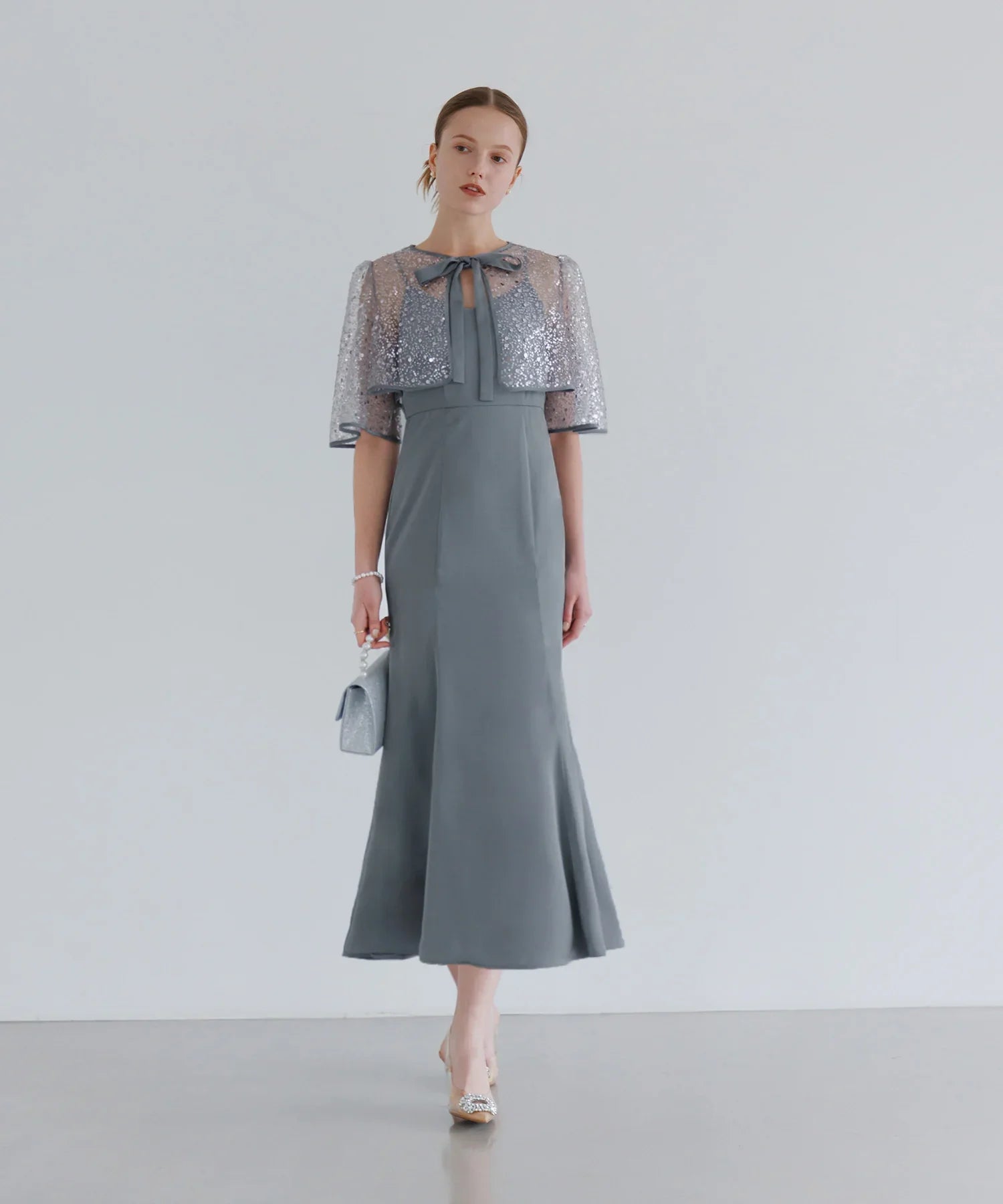 【当日発送】スパンコールビジューボレロマーメイドワンピースドレス