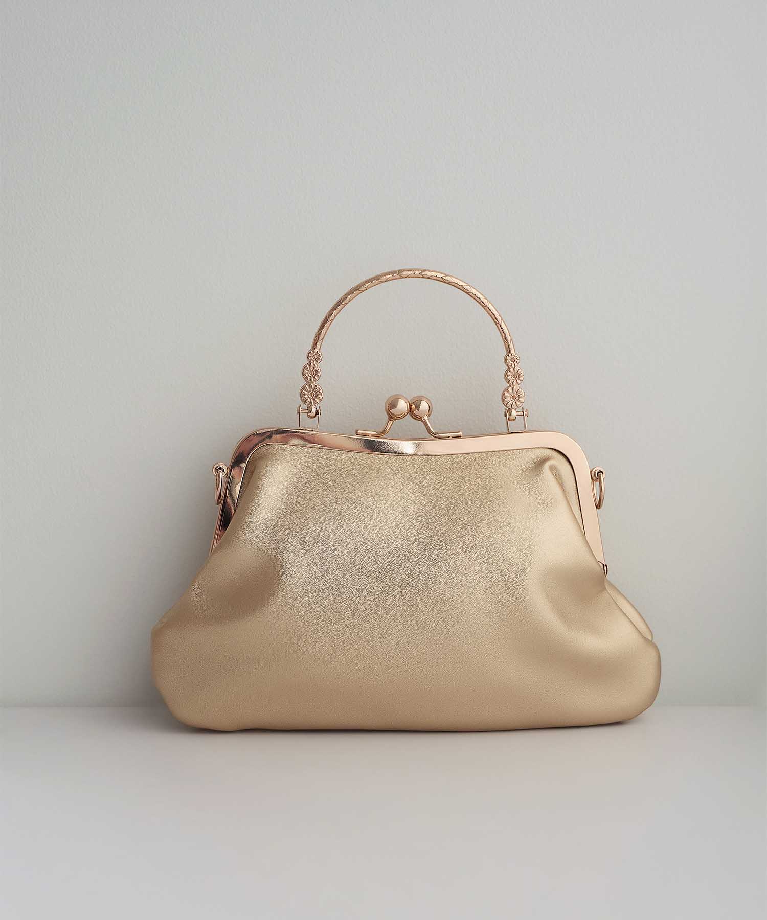 【当日発送】2WAYビジューバックル シャーリングハンドバッグ