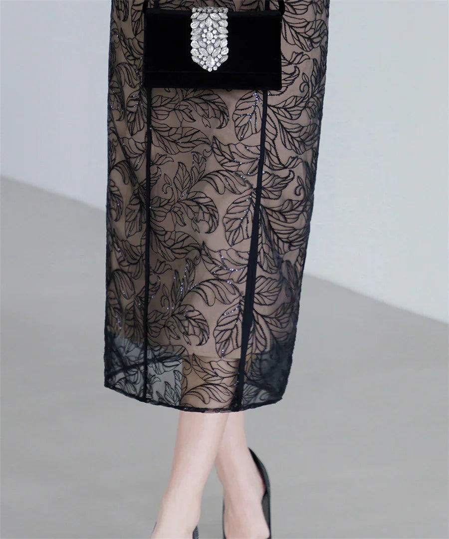 【当日発送】3WAYフラワーチュールアシンメトリーIラインワンピースドレス