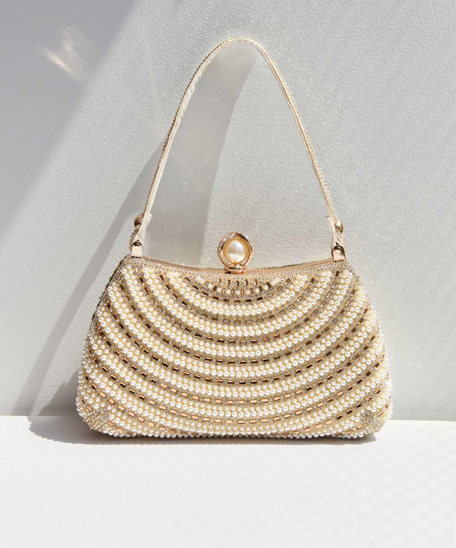 【SOLD OUT】2WAYパールビジューデザインハンドバッグ