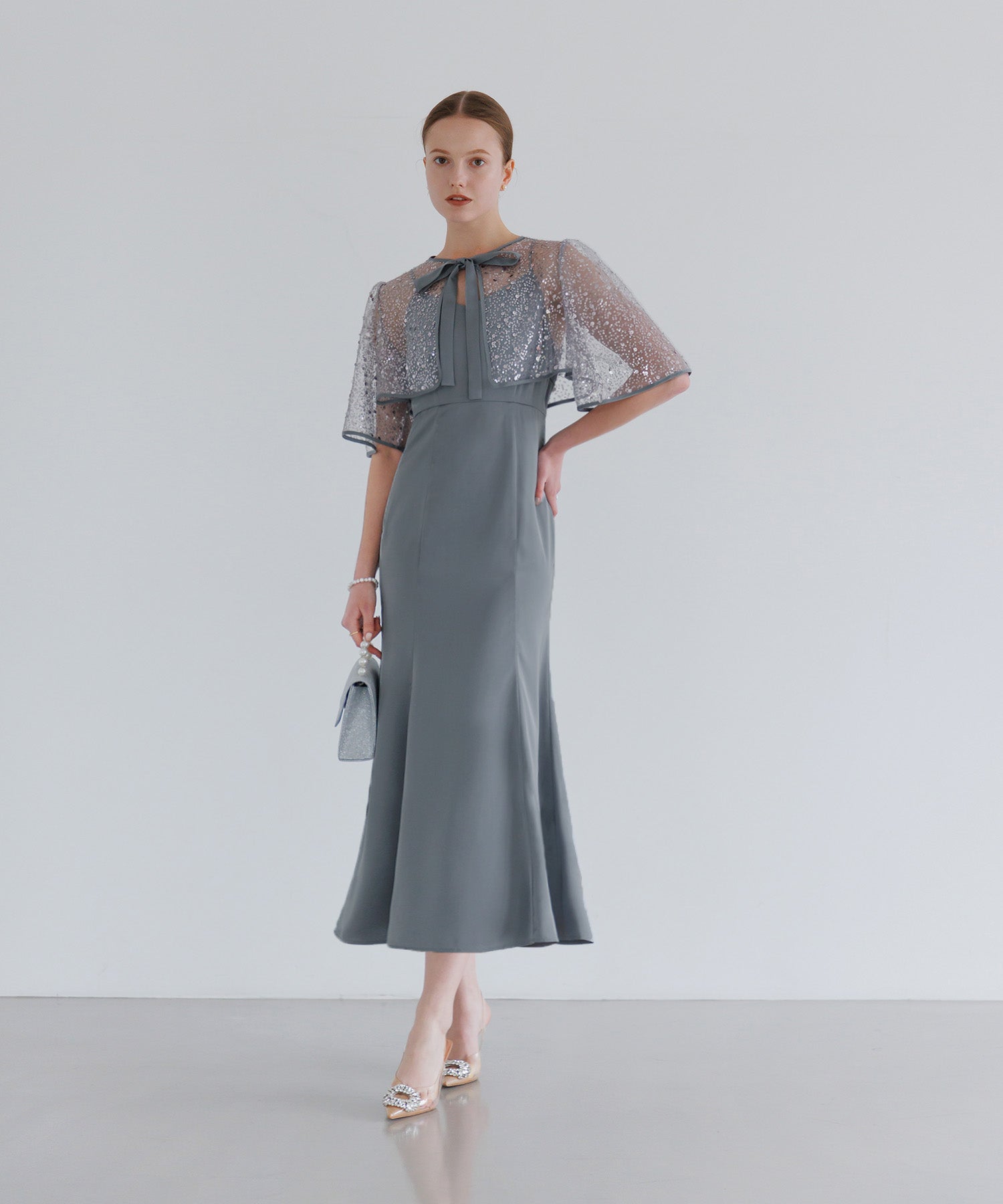 【当日発送】スパンコールビジューボレロマーメイドワンピースドレス