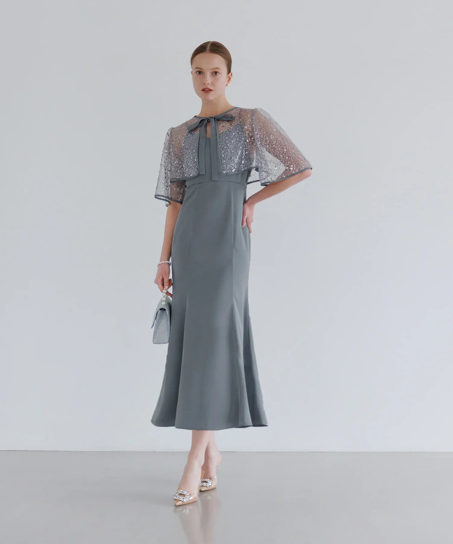 【当日発送】スパンコールビジューボレロマーメイドワンピースドレス