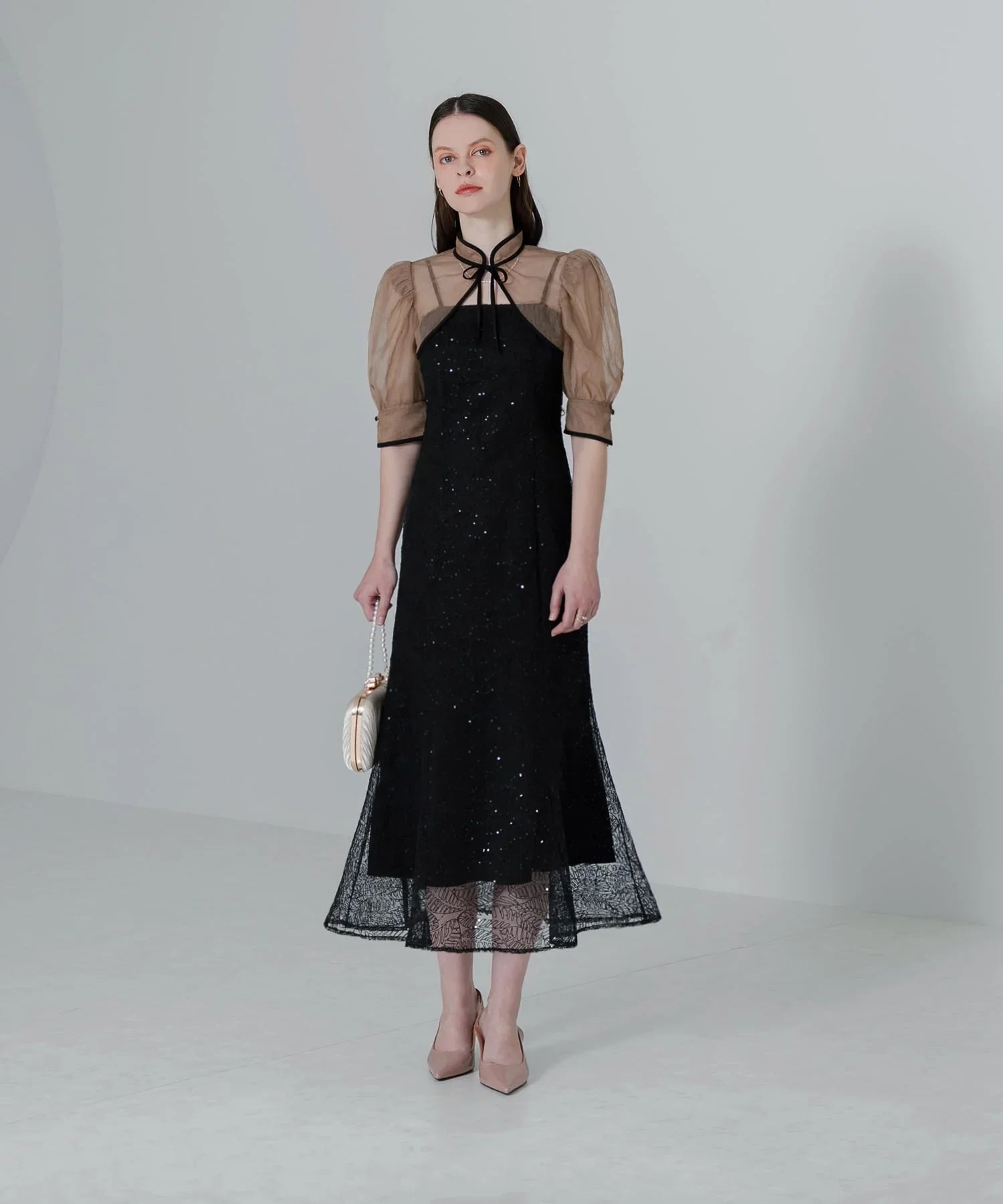 【当日発送】スパンコールボタニカルマーメイドボレロ2WAYワンピースドレス