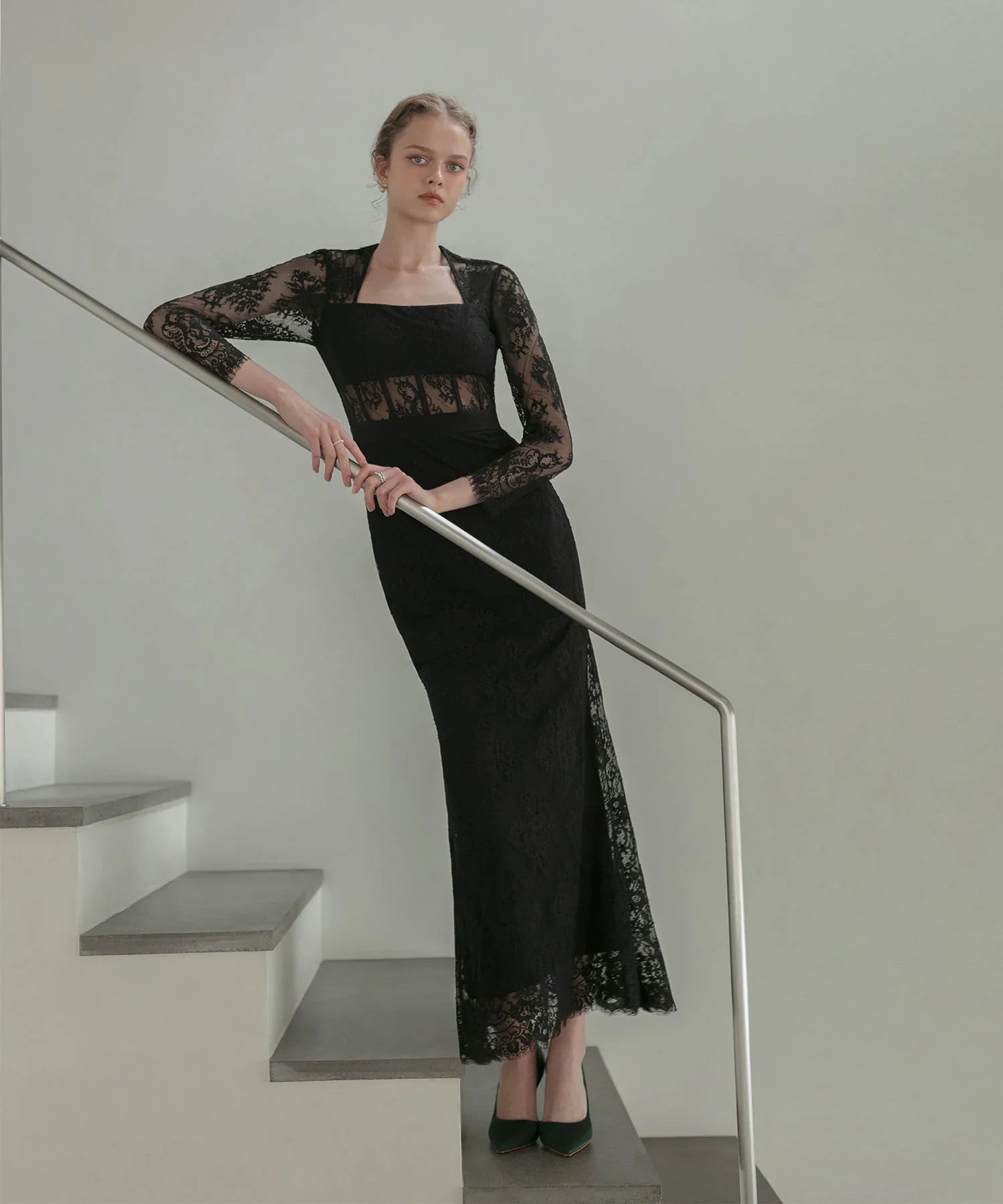 【LEJA LUXE】レースチューブデザインマーメイドドレス